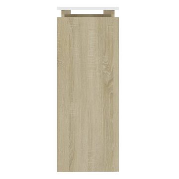möbelando Konsolentisch 3008166, aus Holzwerkstoff in Weiß und Sonoma-Eiche. Abmessungen (LxBxH) 102x30x80 cm
