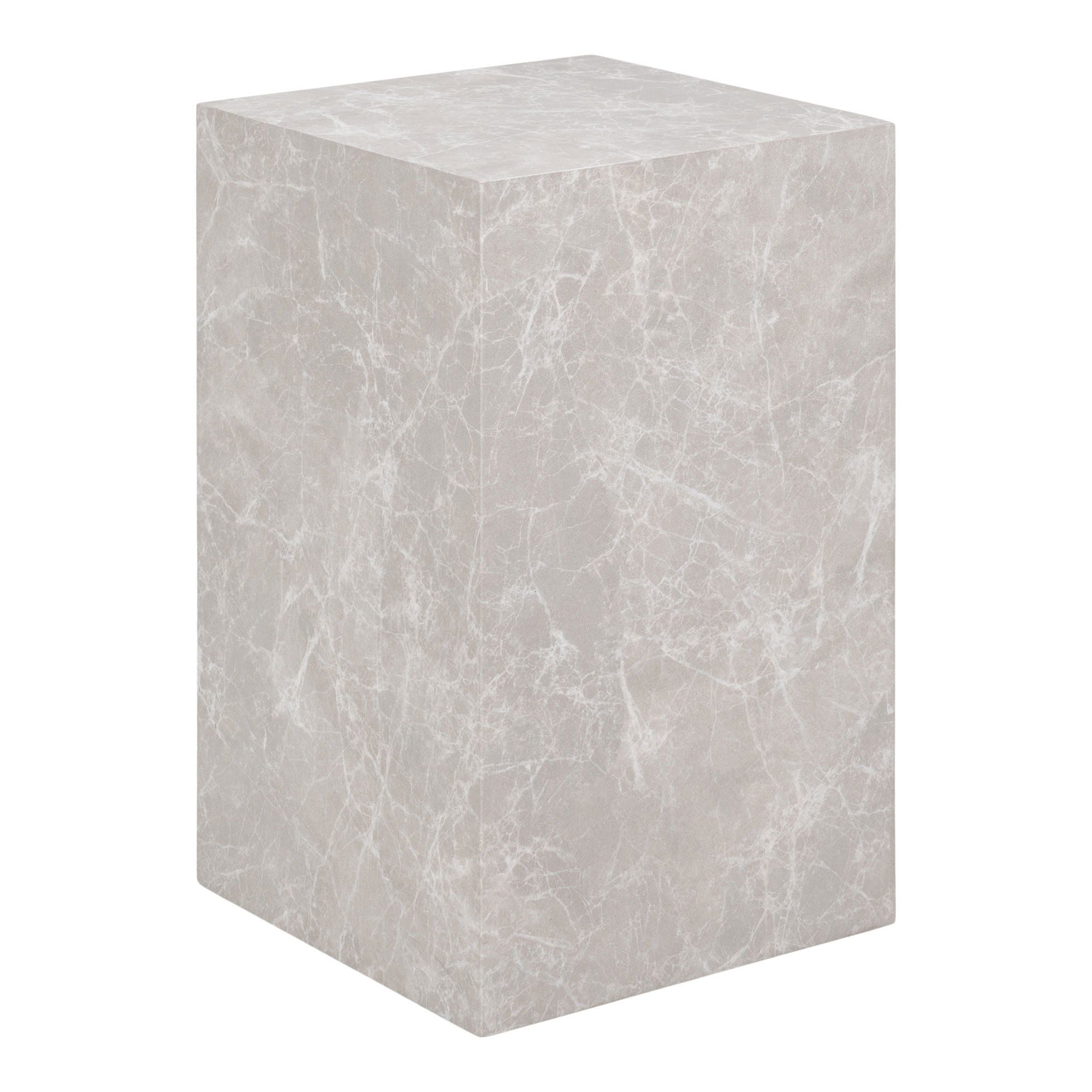 tinkaro Beistelltisch Marmor-Optik 30x30x50 cm Beige (1-St), Kompakter Ablagetisch aus MDF mit praktischer Fläche für Wohnräume