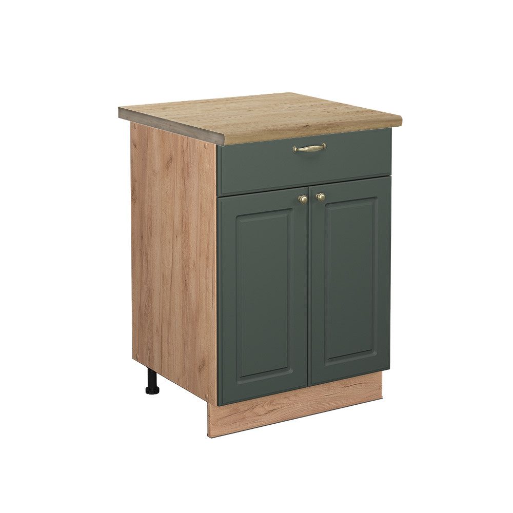 Vicco Unterschrank Fame-Line, Grün-Gold Landhaus/Goldkraft Eiche, günstig online kaufen