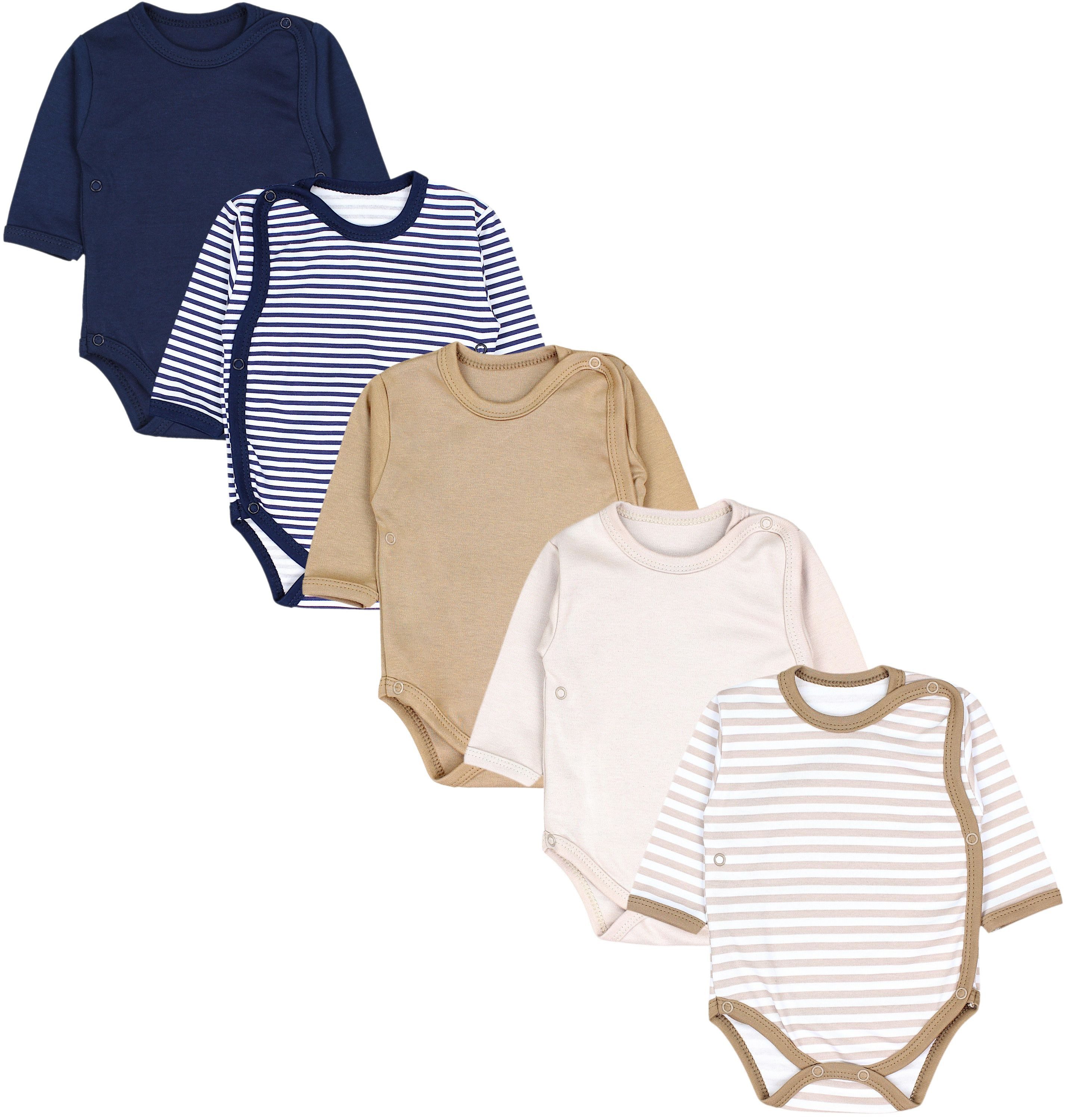 Langarmwickelbody TupTam Baby Langarm Wickelbody Mädchen Body Jungen im 5er Set
