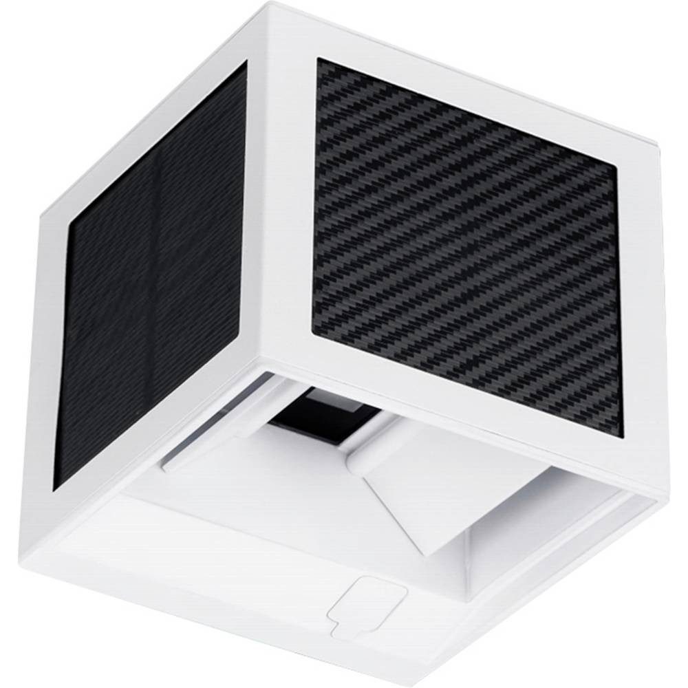 V-TAC Außen-Deckenleuchte VT-408CCT-W Solar-Außenwandleuchte mit Bewegungsmelder LED 9 W Weiß, Akkubetrieb, Mit Sensor