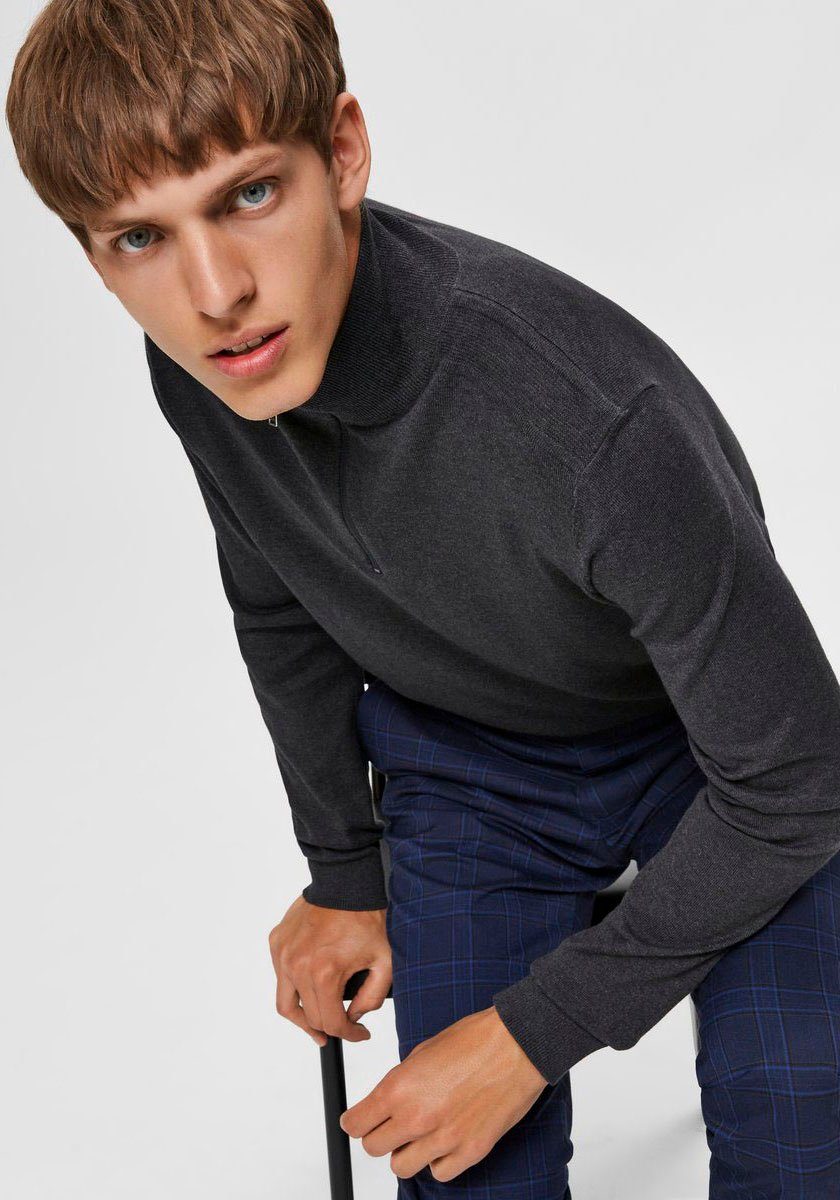 Selected Troyer SLHBERG HALF ZIP CARDIGAN NOOS Baumwolle, regular fit