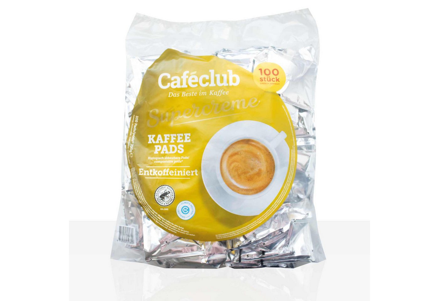 Caféclub Kaffee Caféclub Supercreme entkoffeiniert Kaffeepads 100 Stück