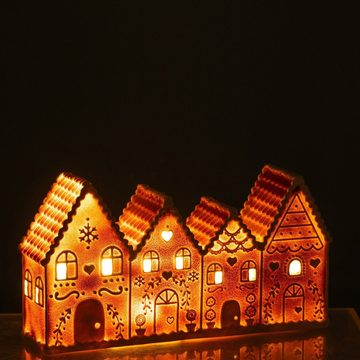 MF Dekoobjekt Beleuchtetes Lebkuchenhaus aus Poly - Zauberhafte Weihnachtsdekoration
