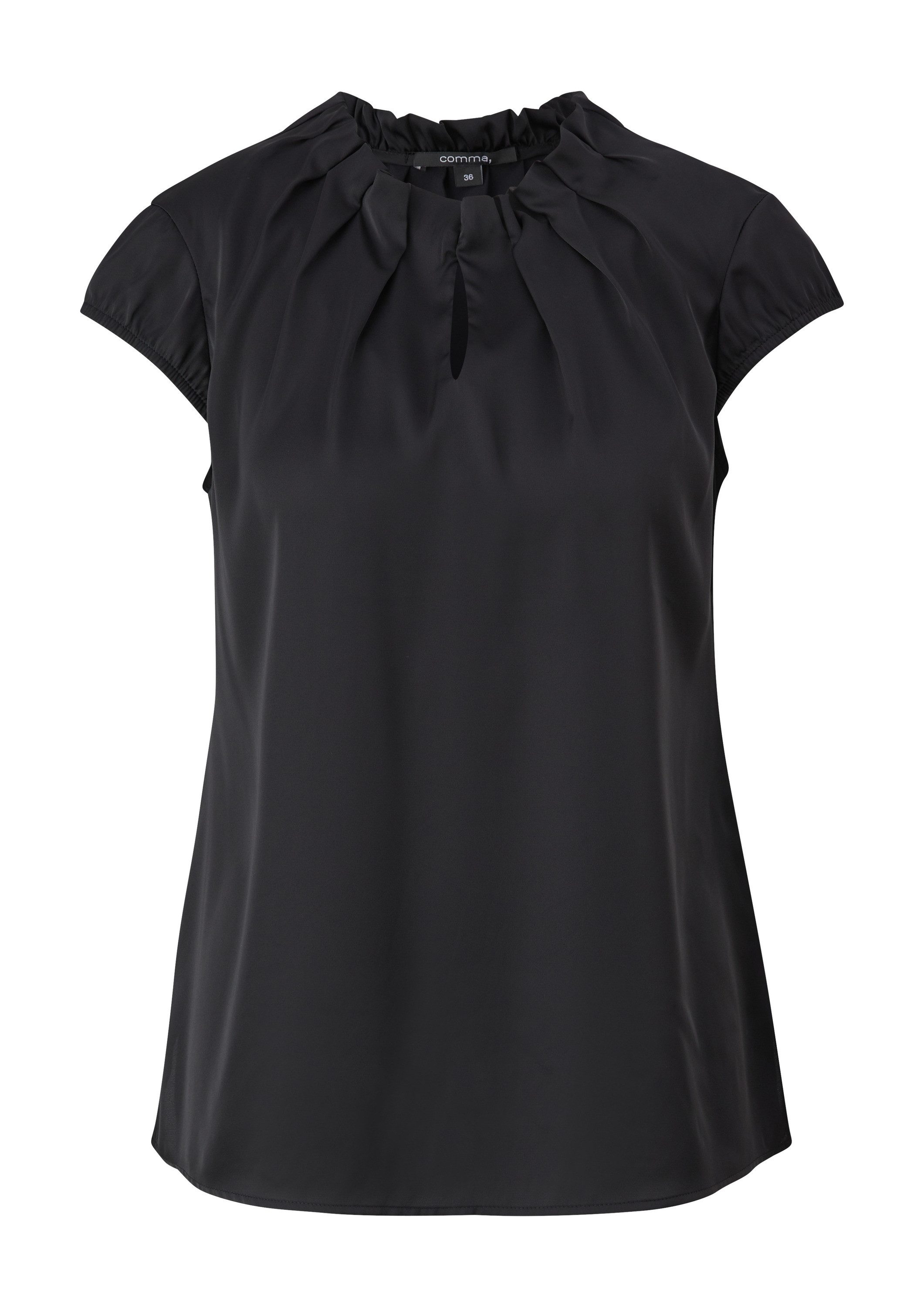 comma Kurzarmbluse Bluse Satinbluse mit Raffung günstig online kaufen