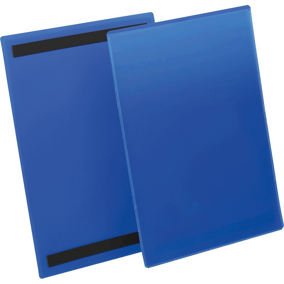 50/VE 210x297mm, Werbeanlagen blau/transparent, König Kennzeichnungstasche, Zeitungsständer magnetisch, DURABLE