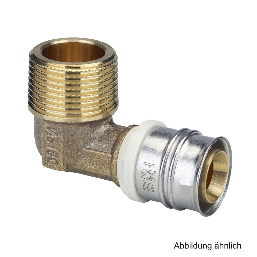 Fränkische Rohrwerke Wasserrohr Alpex Übergangswinkel mit Außengewinde, Messing, 16 mm x R 3/4"