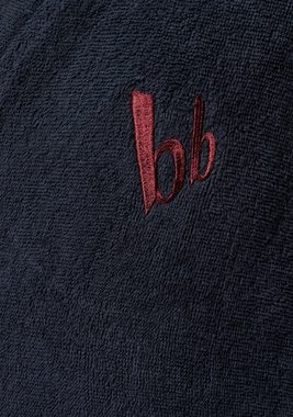 Bruno Banani Herrenbademantel Roy, Langform, Walkfrottee, Kimono-Kragen, Gürtel, mit farblich abgesetzten Streifen, Bademantel, Baumwolle, S-4XL
