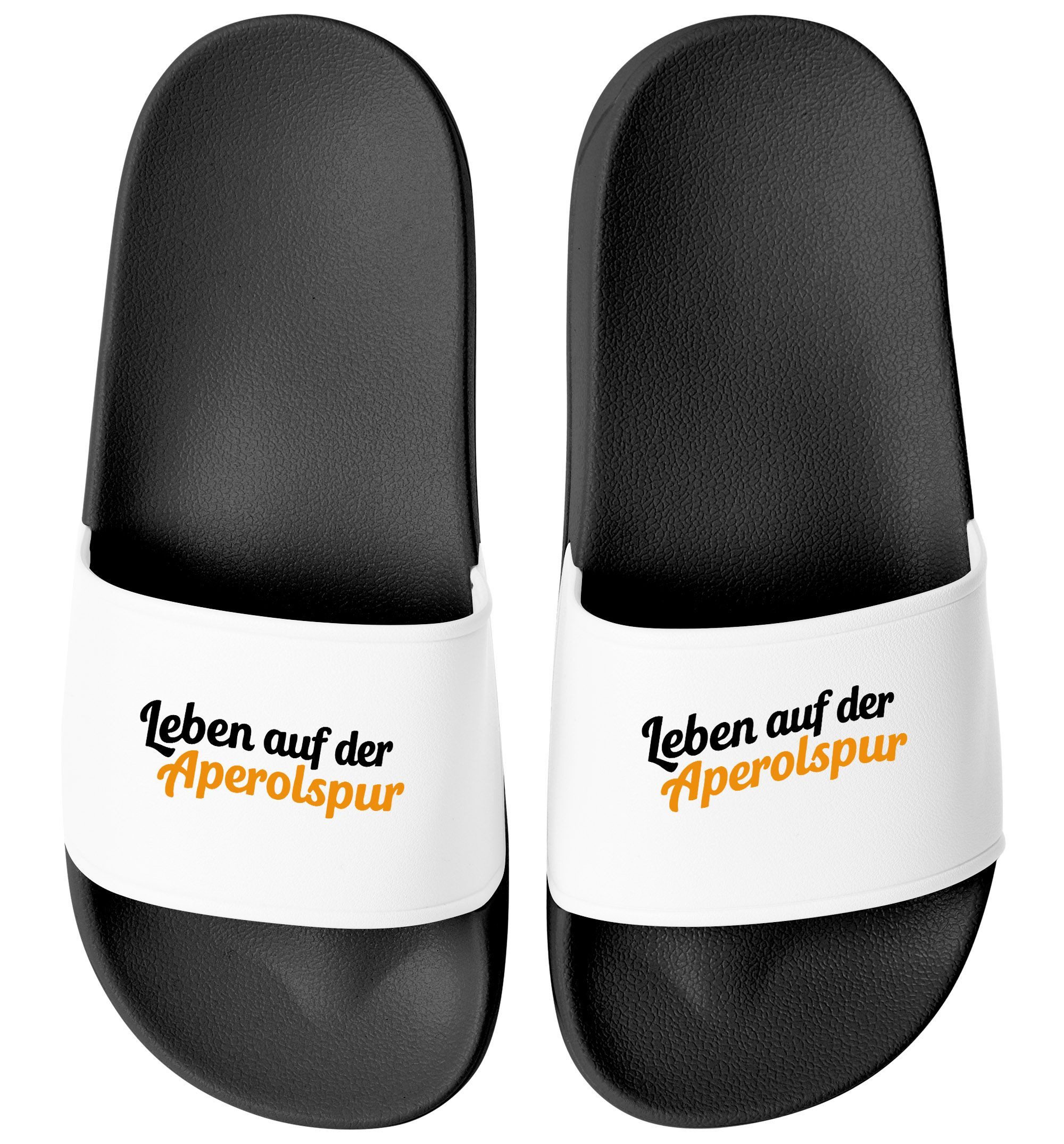 Badeschlappen mit Spruch Lustig Leben auf der Aperolspur Badelatschen Badesandale