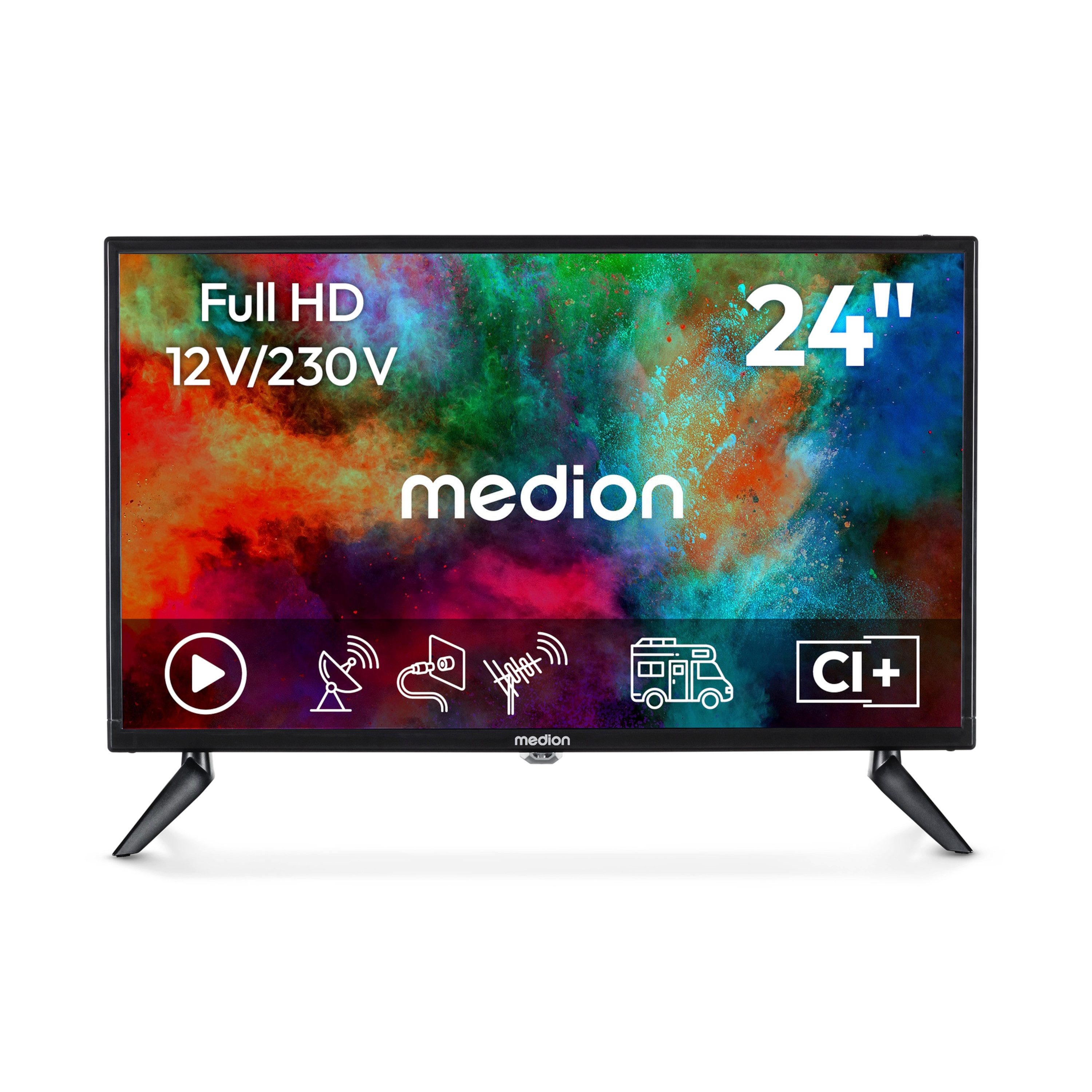 Medion® MD824000 LCD-LED Fernseher (59.9 cm/24 Zoll, 1080p Full HD, Pay-TV, Full-HD Display 60Hz, E8242500)