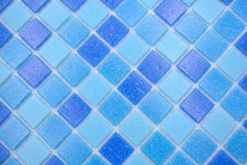 Mosani Mosaikfliesen Glasmosaik Mosaikfliesen eisblau blau Poolmosaik