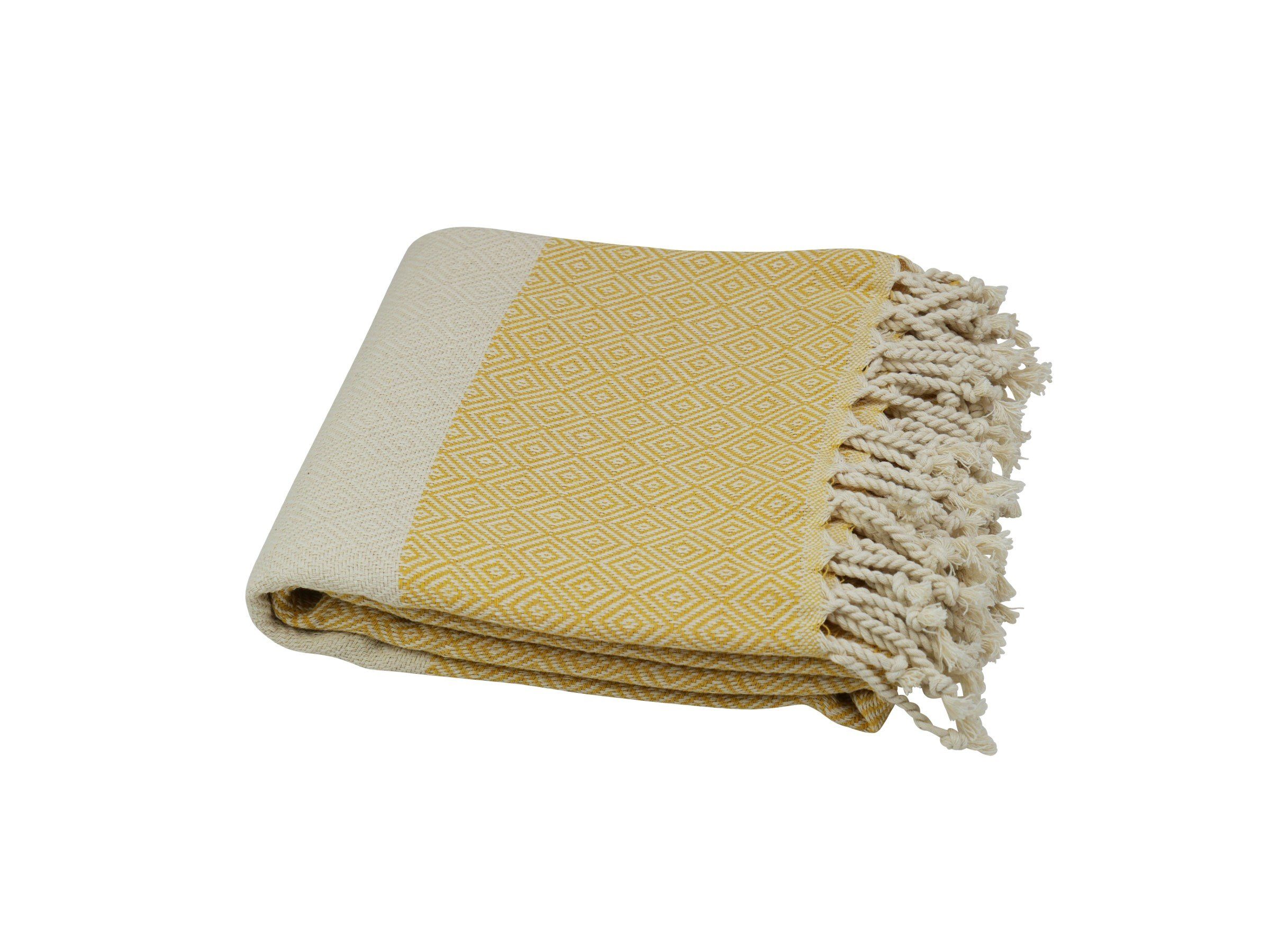 my Hamam Hamamtücher Hamamtuch Pestemal naturbeige ca. 90x180 cm "Diamant", viele Farben, Baumwolle (1-St), weich und saugstark, Saunahandtuch Hamam Handtuch