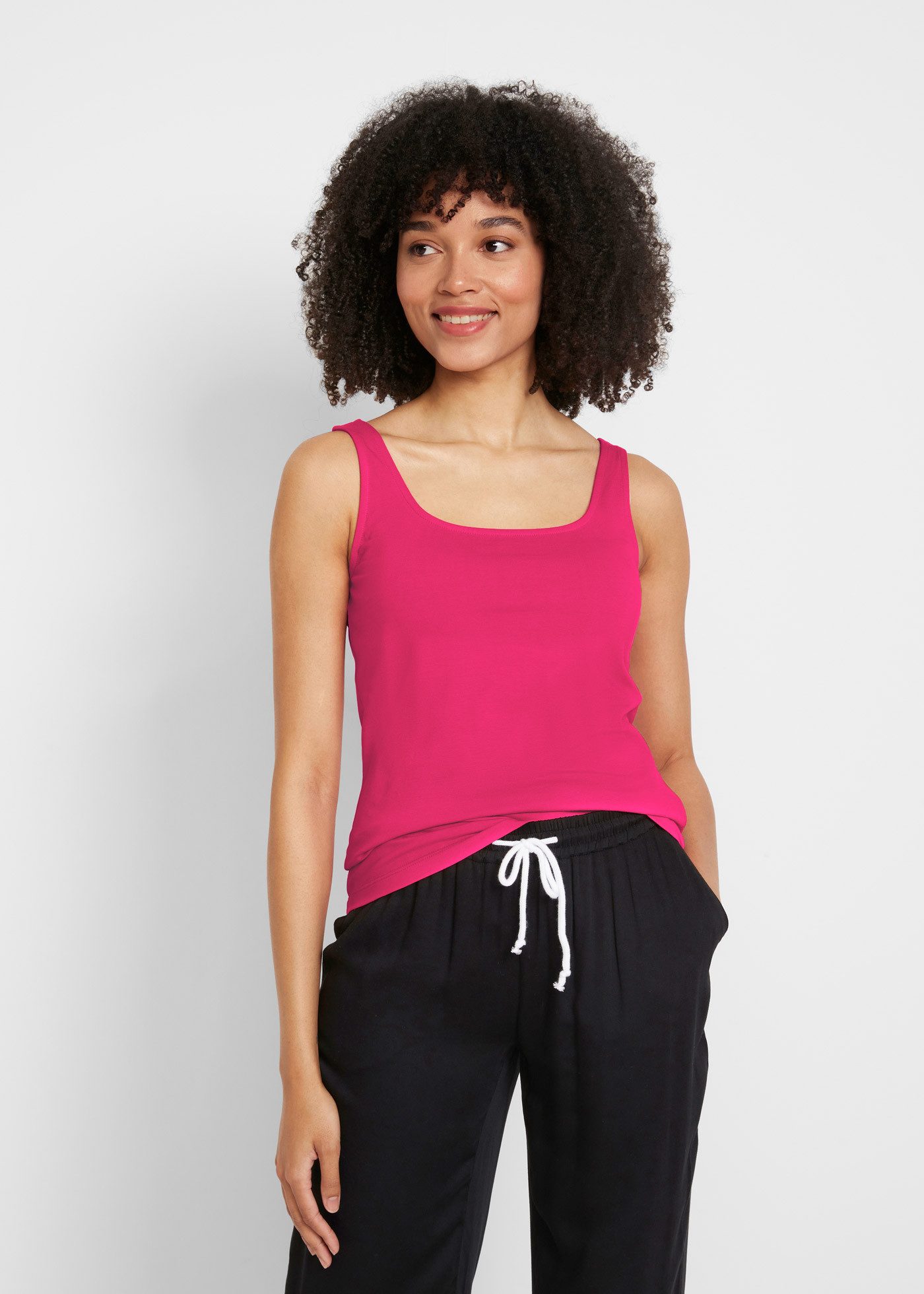 bonprix Tanktop (Packung, 2-tlg) taillierte Passform, mit Carré-Ausschnitt günstig online kaufen