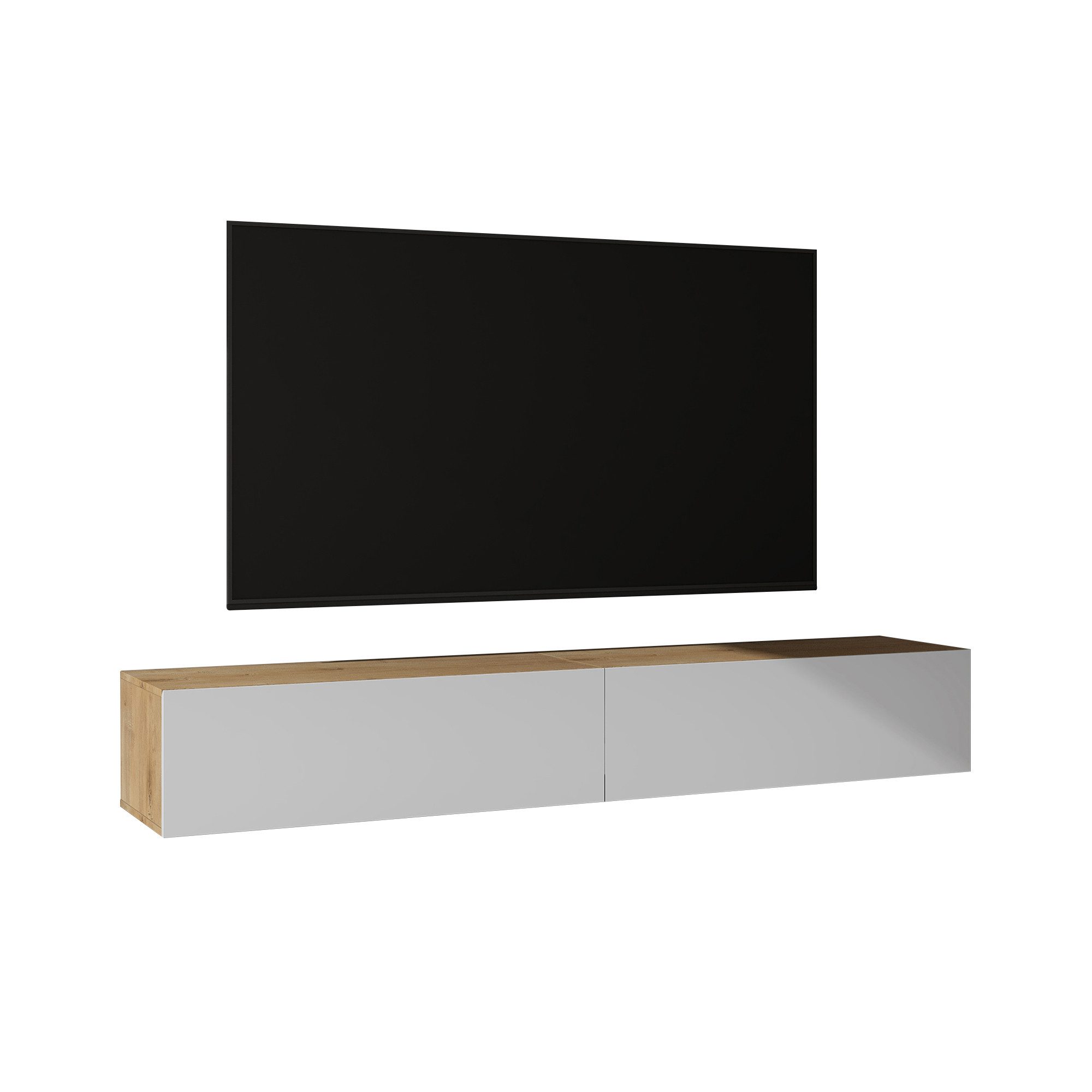Lowboard TV Schrank Fernsehschrank Hängend H:30cm Holz Sideboard