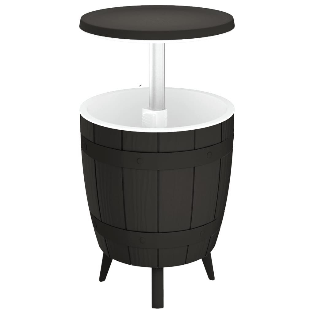 vidaXL Gartentisch 3-in-1 Tisch mit Eiskühler Schwarz Polypropylen (1-St)