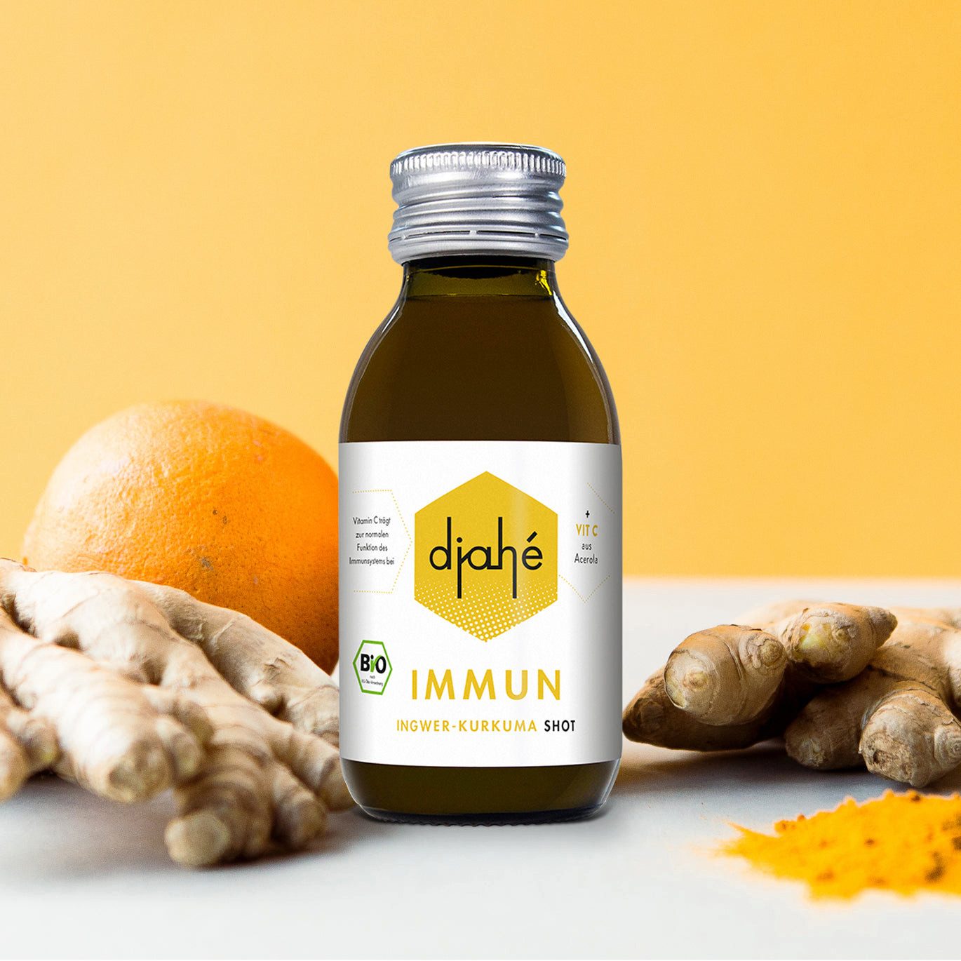 Vegablum Saft Bio Ingwer Kurkuma Shot von djahé, 100 ml, 1 x 100,00 ml