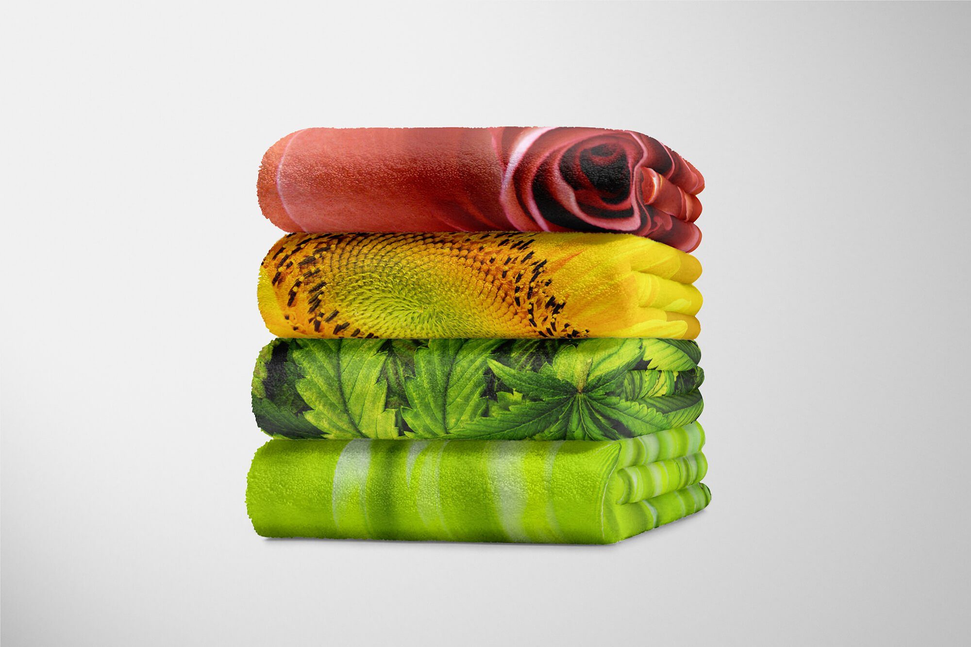 Handtuch Handtücher Sinus Hanf Kuscheldecke Cannabis Baumwolle-Polyester-Mix Fotomotiv (1-St), Blät, Art Strandhandtuch mit Handtuch Saunatuch