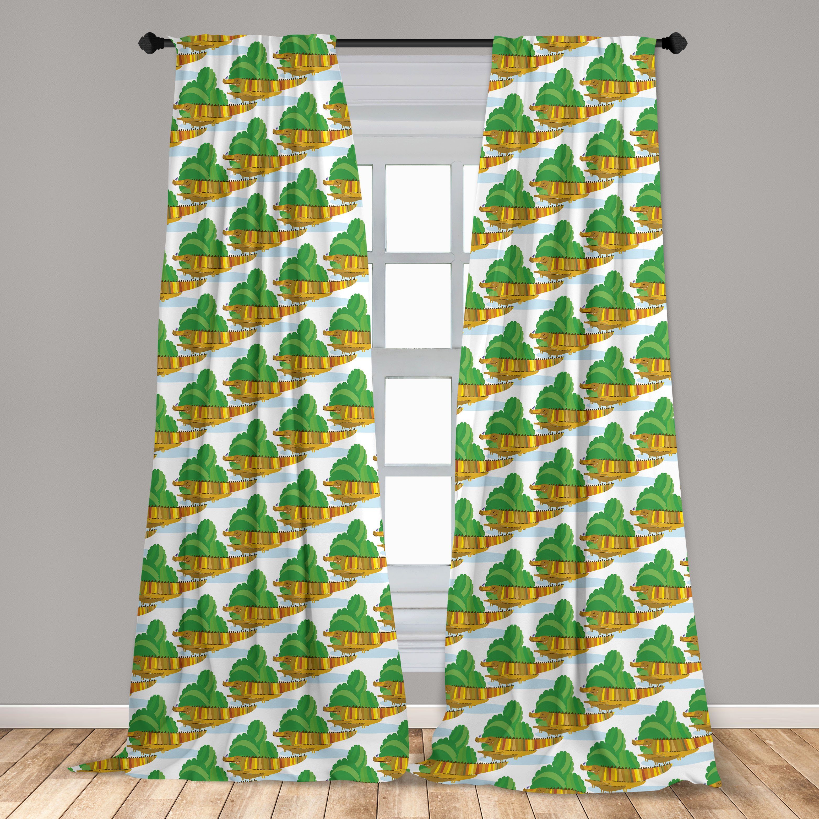 Gardine Vorhang Bushes Alligator für Microfaser, Dekor, Abakuhaus, Schlafzimmer Tierfamilie Wohnzimmer