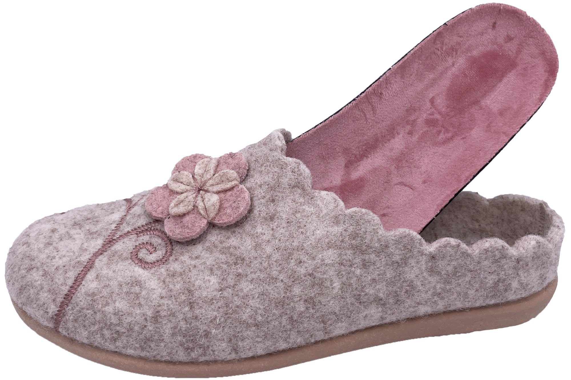 PADERO Damen Pantoffel Filz Hausschuh