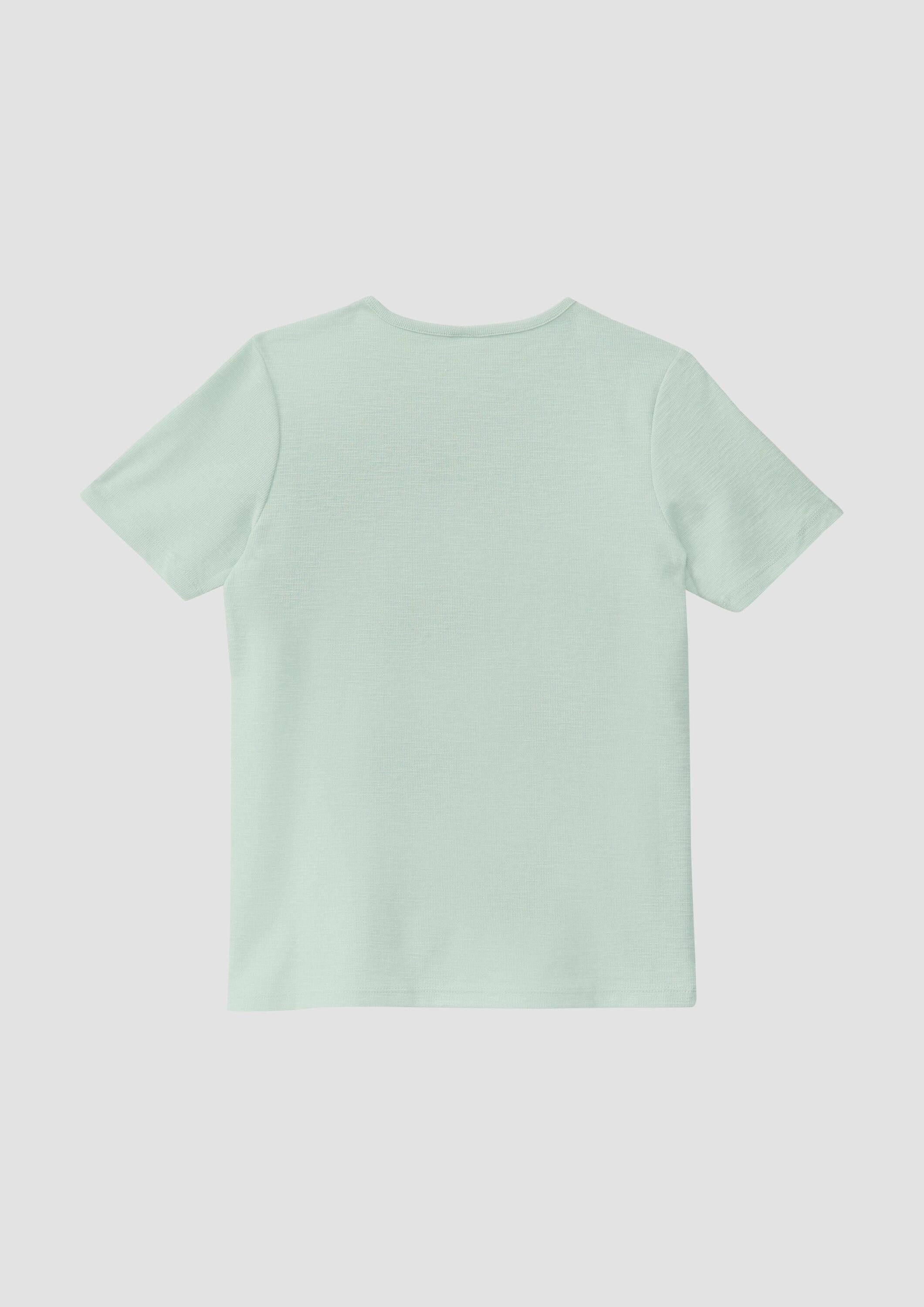 s.Oliver Kurzarmshirt T-Shirt Strukturiertes T-Shirt mit Brusttasche