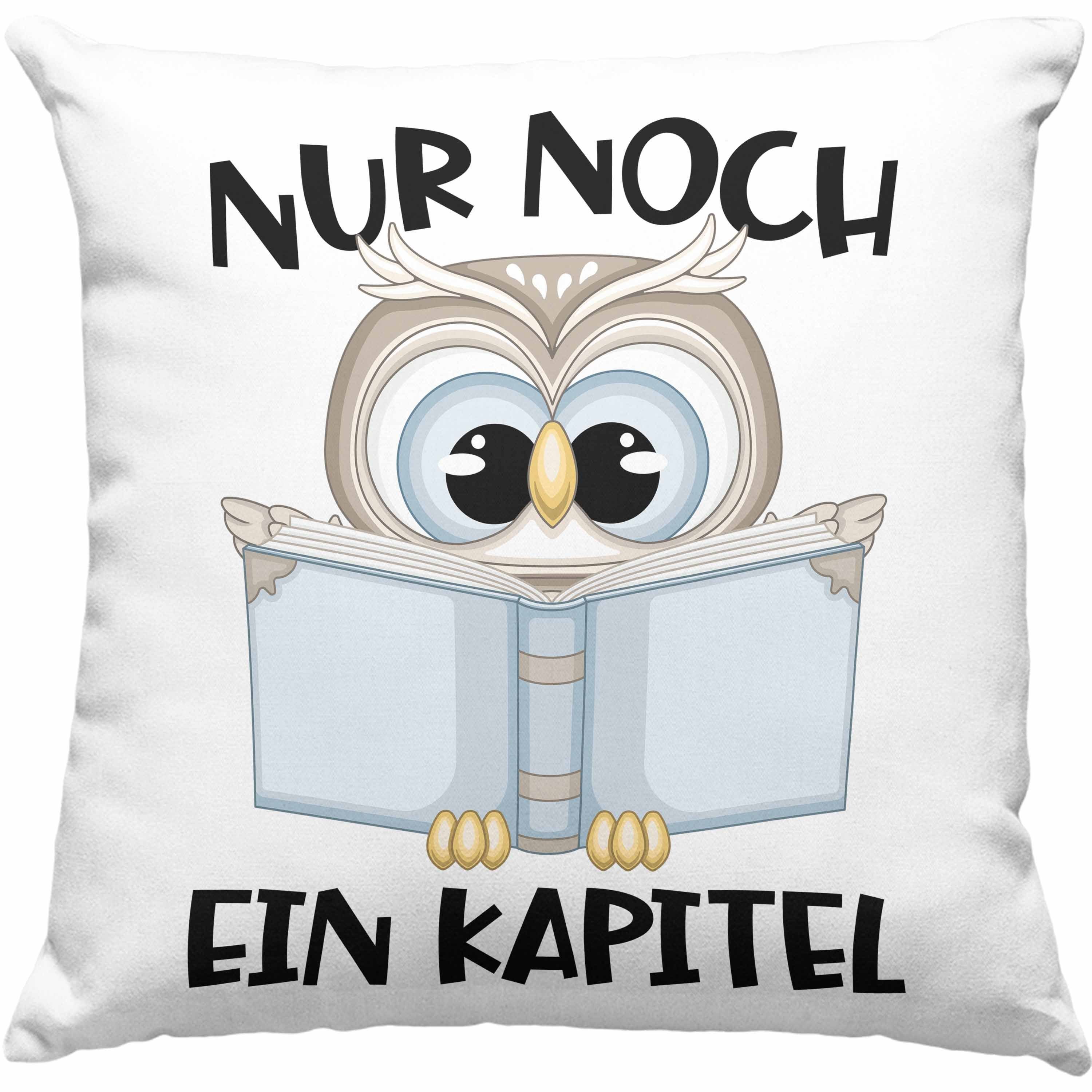 Trendation Dekokissen Trendation - Leseratte Geschenk Kissen Nur Noch Ein Kapitel Bücher Lesen Bücherwurm Geschenk Spruch Lesen Dekokissen mit Füllung 40x40 Rosa | Dekokissen