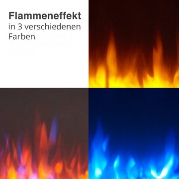 RICHEN Elektrokamin Naran, Standkamin mit Heizung 2000W, 3D-Flammeneffekt, LED-Beleuchtung, Fernbedienung, Timer, Thermostat