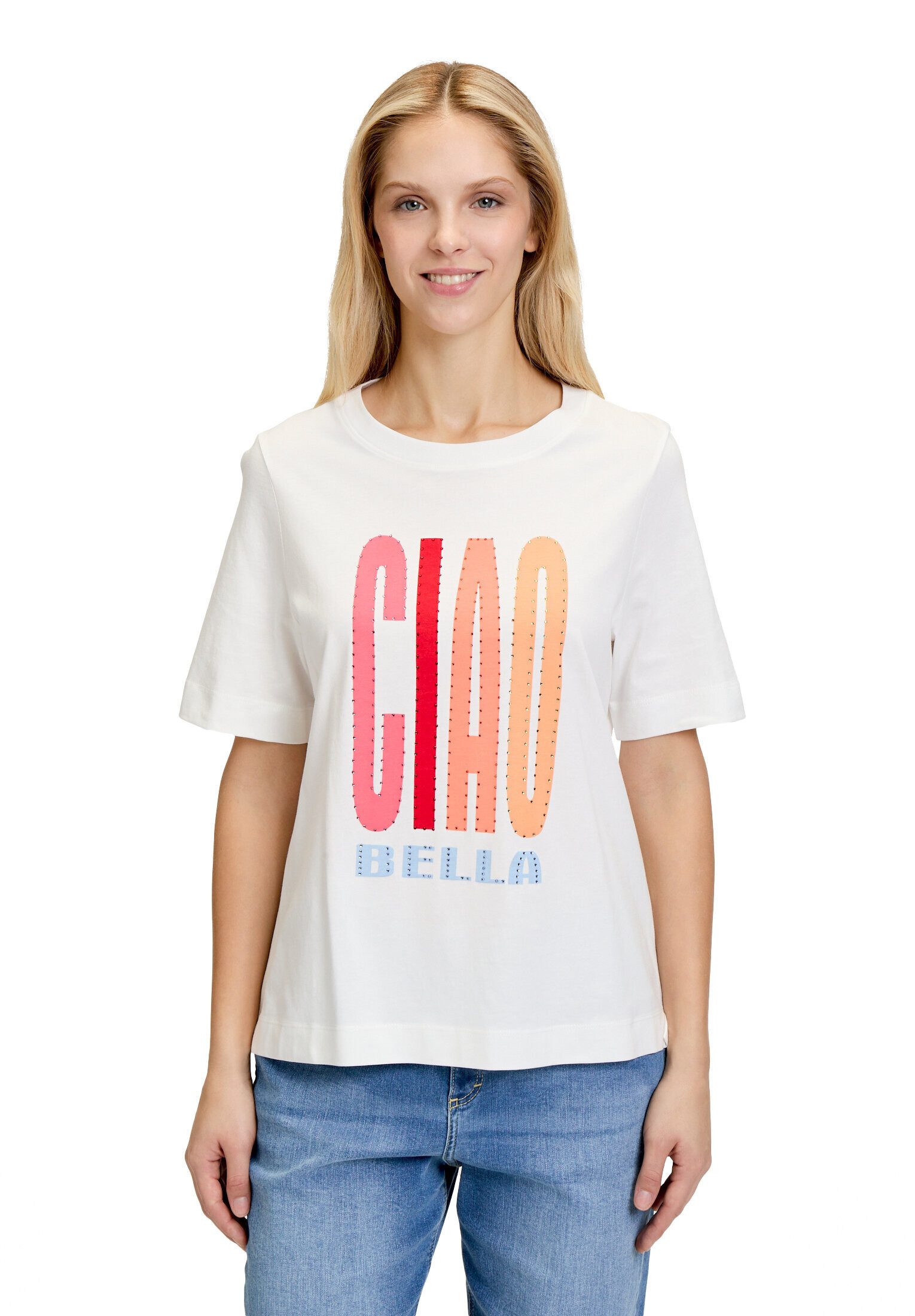 Cartoon Kurzarmshirt Damen mit Rundhalsausschnitt (1-tlg) Hotfix