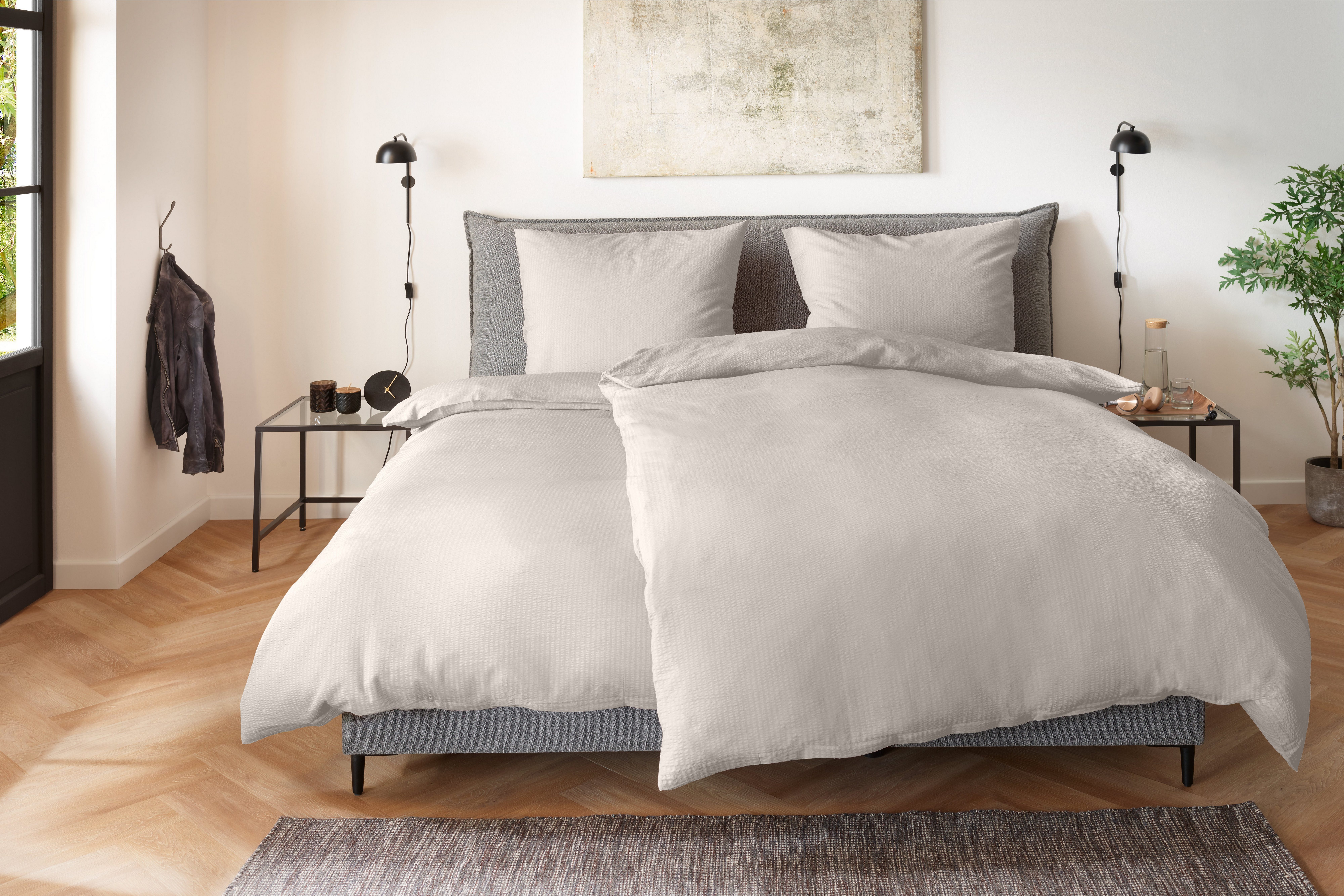 Primera Bettwäsche Soft-Seersucker-Bettwäsche Uni, Soft-Seersucker, 2 teilig