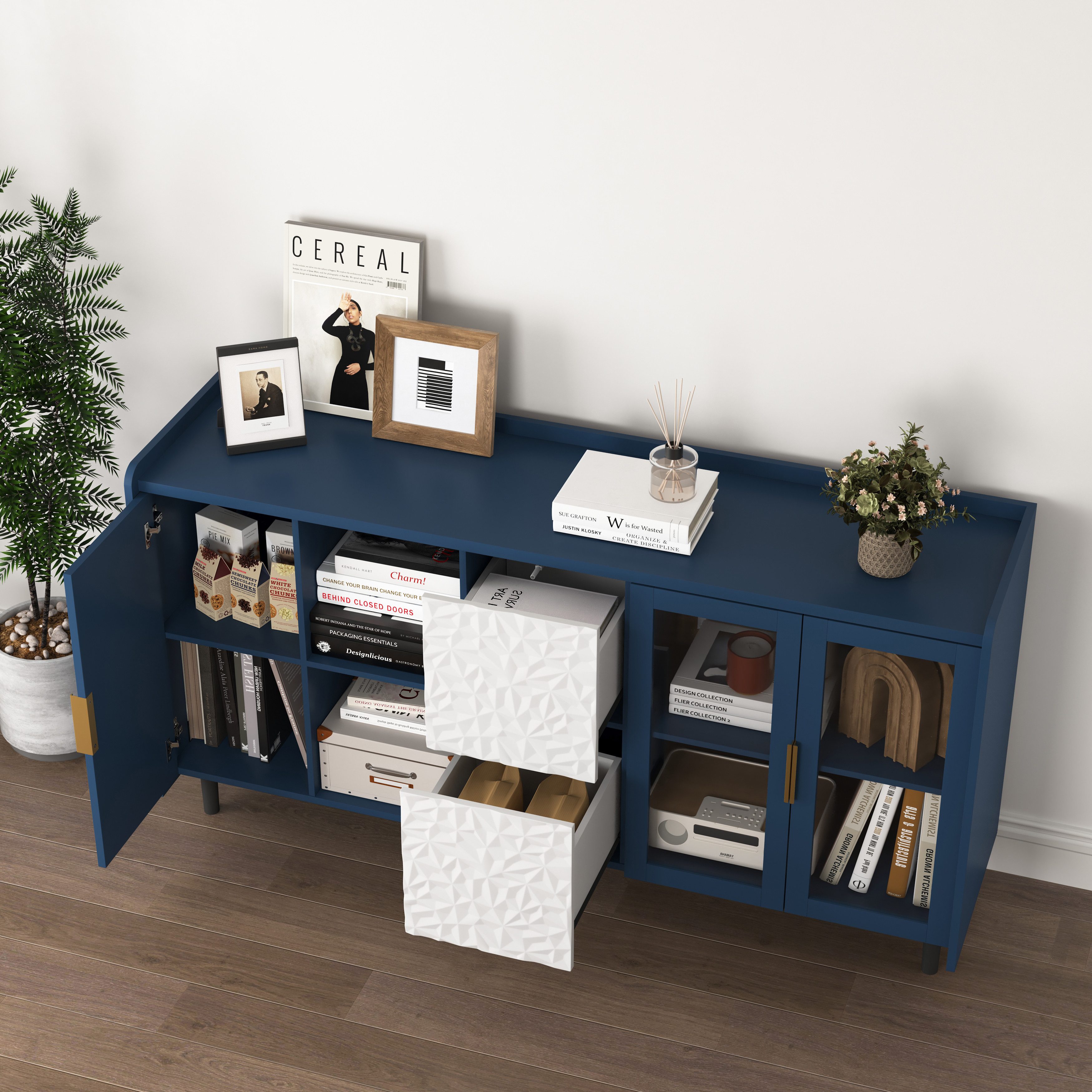 Sideboard Vorratsschrank Aufbewahrungsschrank Buffetschrank mit 2 Schubladen