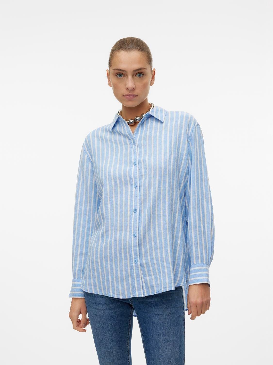 Vero Moda Hemdbluse VMLINN LINEN LS SHIRT WVN NOOS hochwertige Qaulität mit Leinen