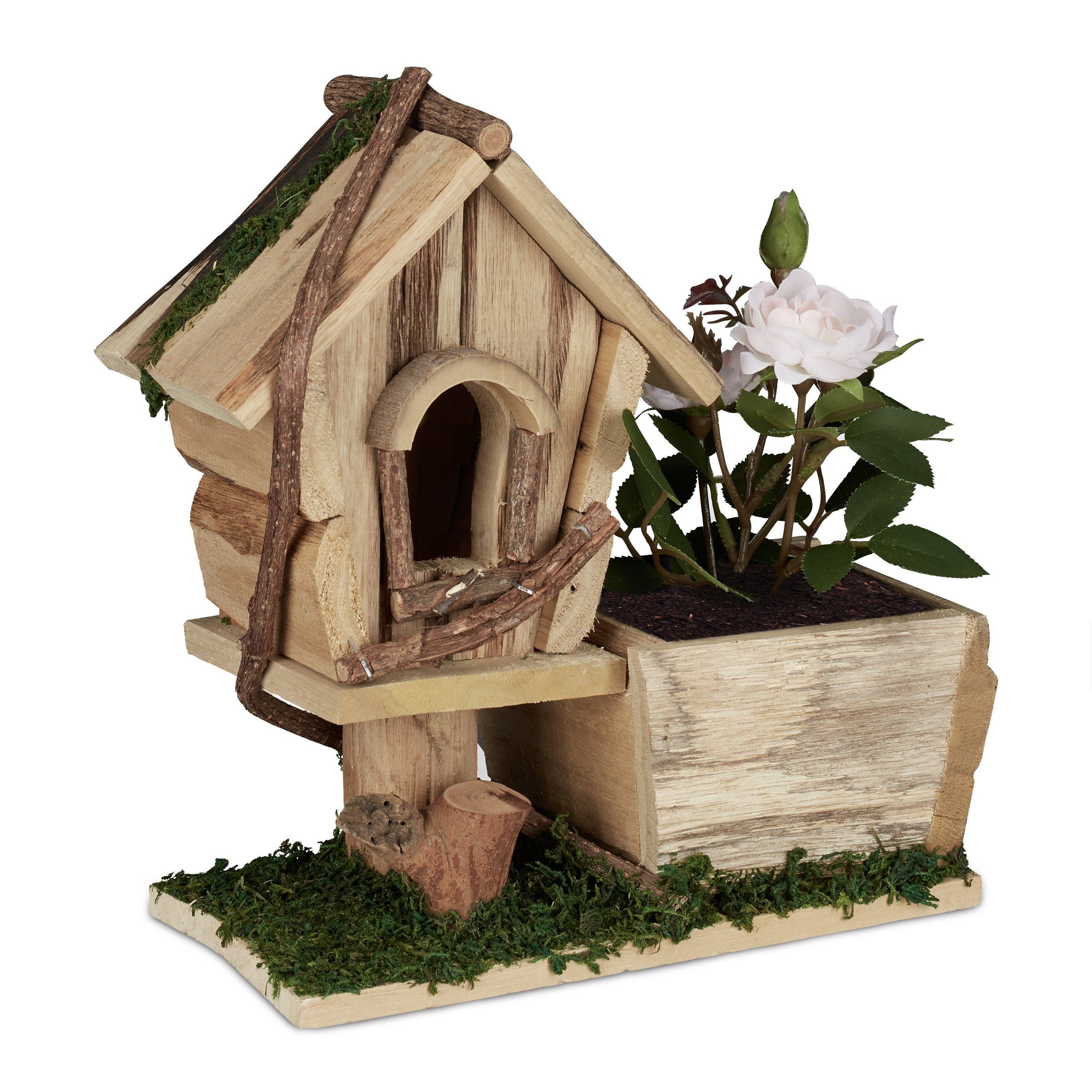 Blumentopf Pflanzgefäß mit Vogelhaus