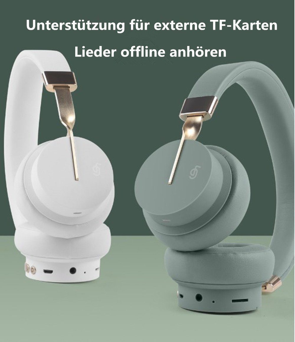 XDOVET Bluetooth Kopfhörer Over Ear,Stunden Spielzeit Kabellos Headphones) einstellbar,Intensiver (Einziehbar und green Kopfhörer Bass,Wireless Bluetooth-Kopfhörer
