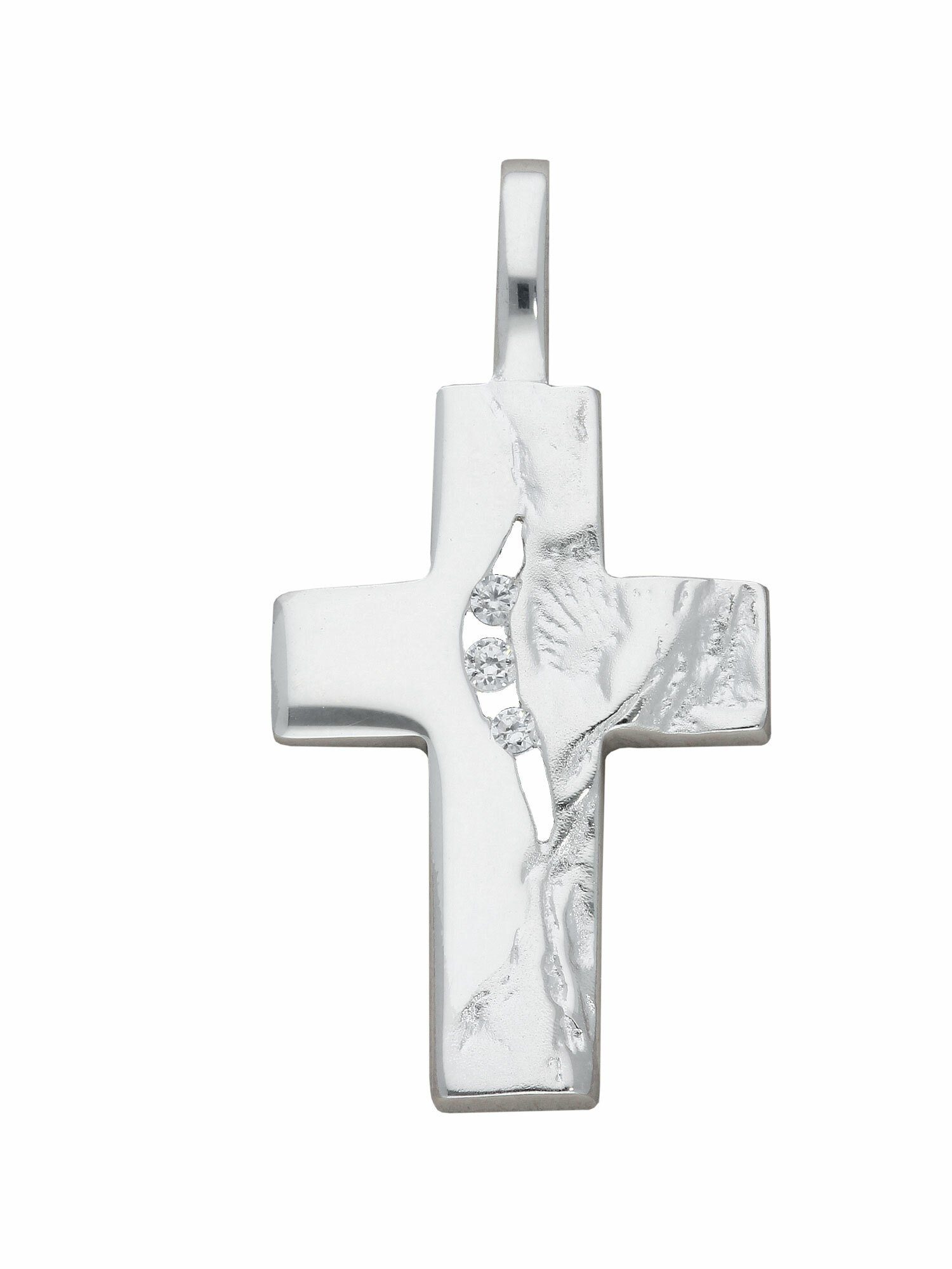 Adelia´s Kettenanhänger 925 Silber Kreuz Anhänger mit Zirkonia, mit Zirkonia Silberschmuck für Damen & Herren