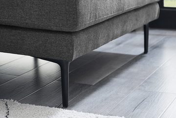 riess-ambiente Ecksofa CITY 275cm grau / schwarz, Einzelartikel 1 Teile, Wohnzimmer · Webstoff · XXL · L-Form · Couch inkl. Kissen · Design