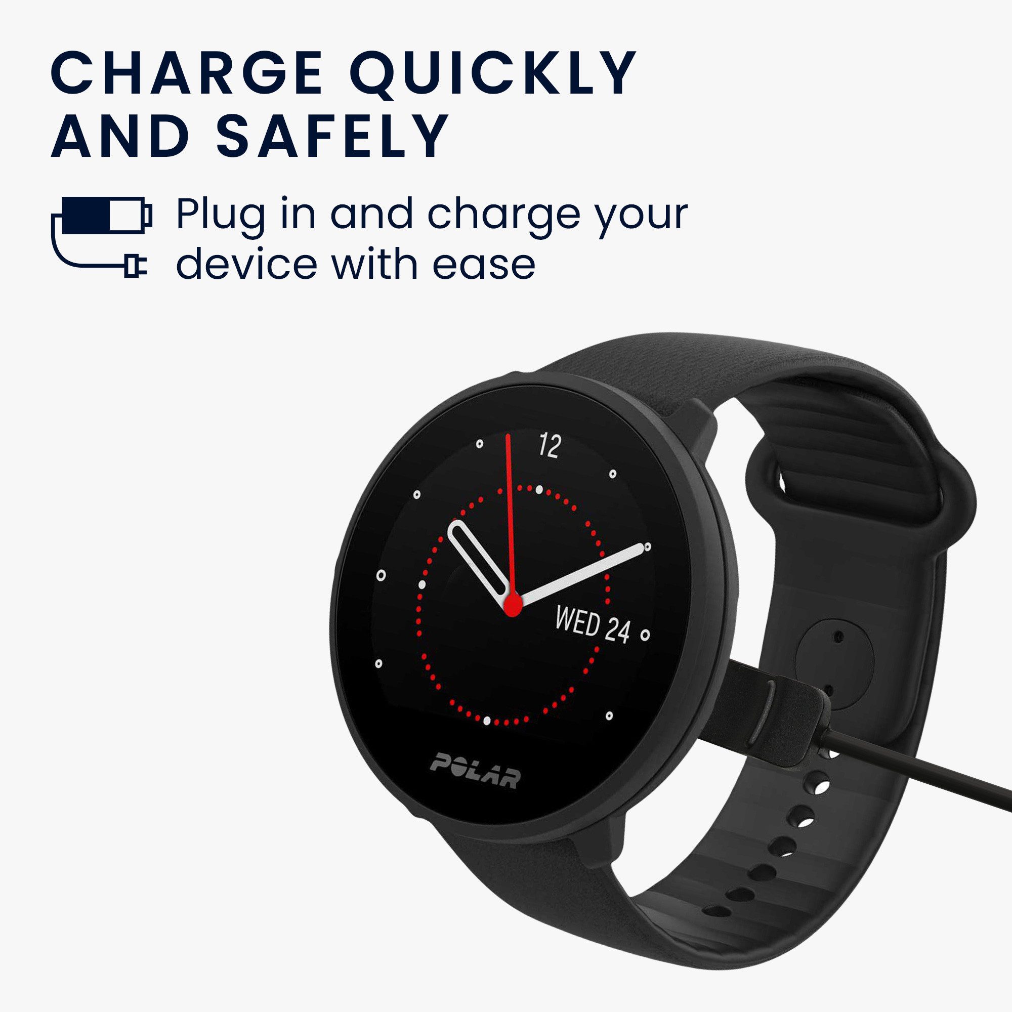 kwmobile Smartwatch Ladekabel für Polar Unite Smartphone-Ladegerät (1-tlg., USB Ladekabel für Smartwatch Aufladekabel - Fitnesstracker Ersatzkabel)