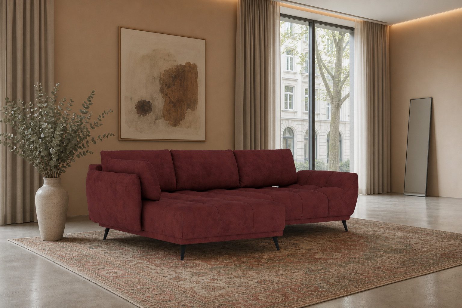 foamnova Schlafsofa Ferrara, mit Recamiere, Maße B 270 × T 169 × H 68 cm, Liegefläche 208 x 130 cm plus Bettkasten für Bettzeug
