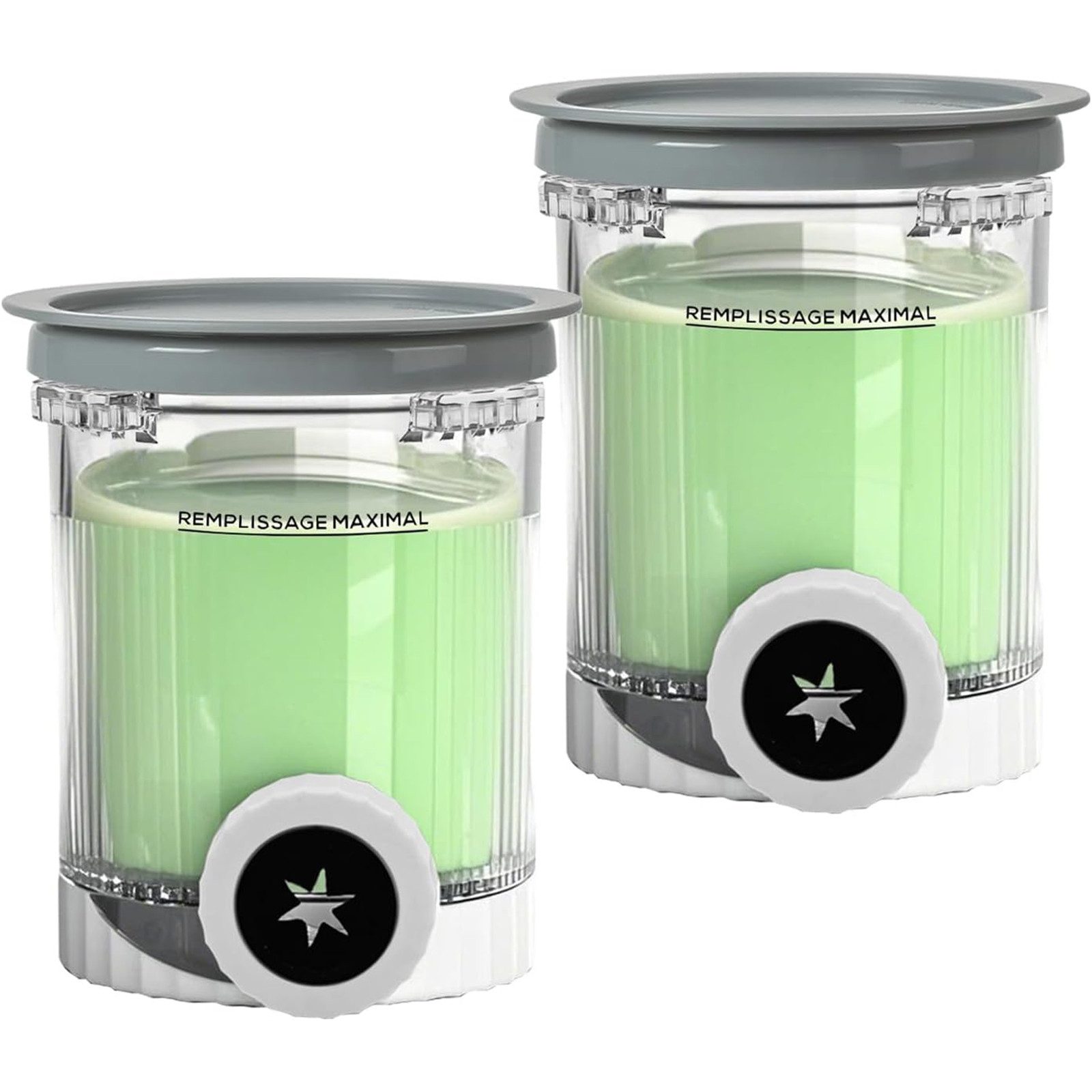 SURFOU Eisbereiteraufsatz 2er-Set Creami Zubehör, 480 ml, für NC700/NC701 Serie, BPA-frei, Spülmaschinenfest, mit grauen Deckeln, Eiscreme-Aufbewahrung