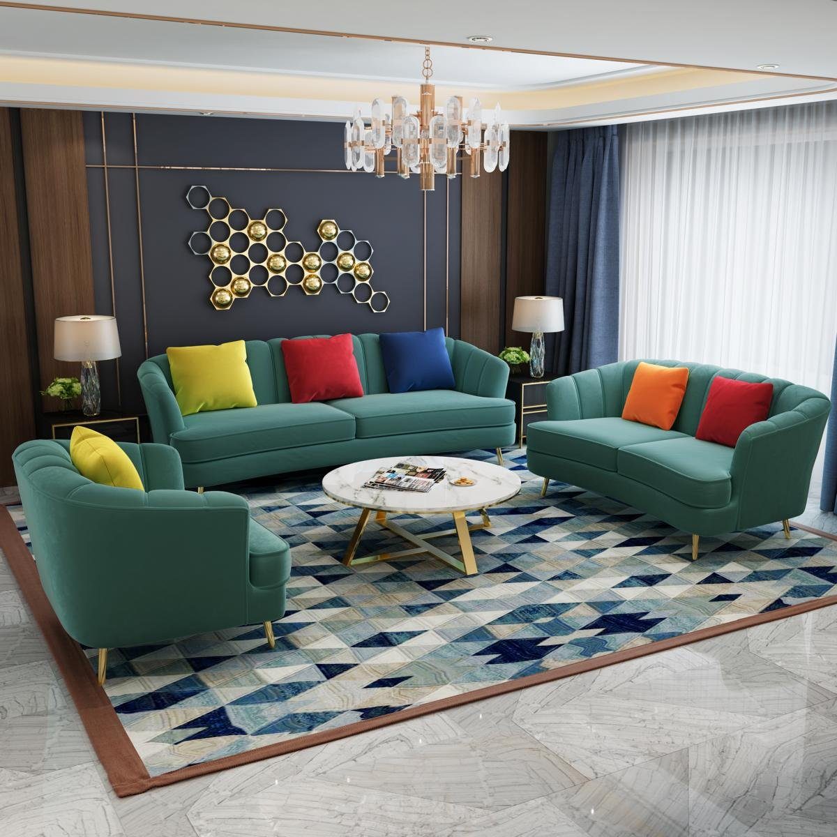 JVmoebel Sofa Couch Sofa in Couchen Textil Dreisitzer, Made Wohnzimmer moderner Samt Europe