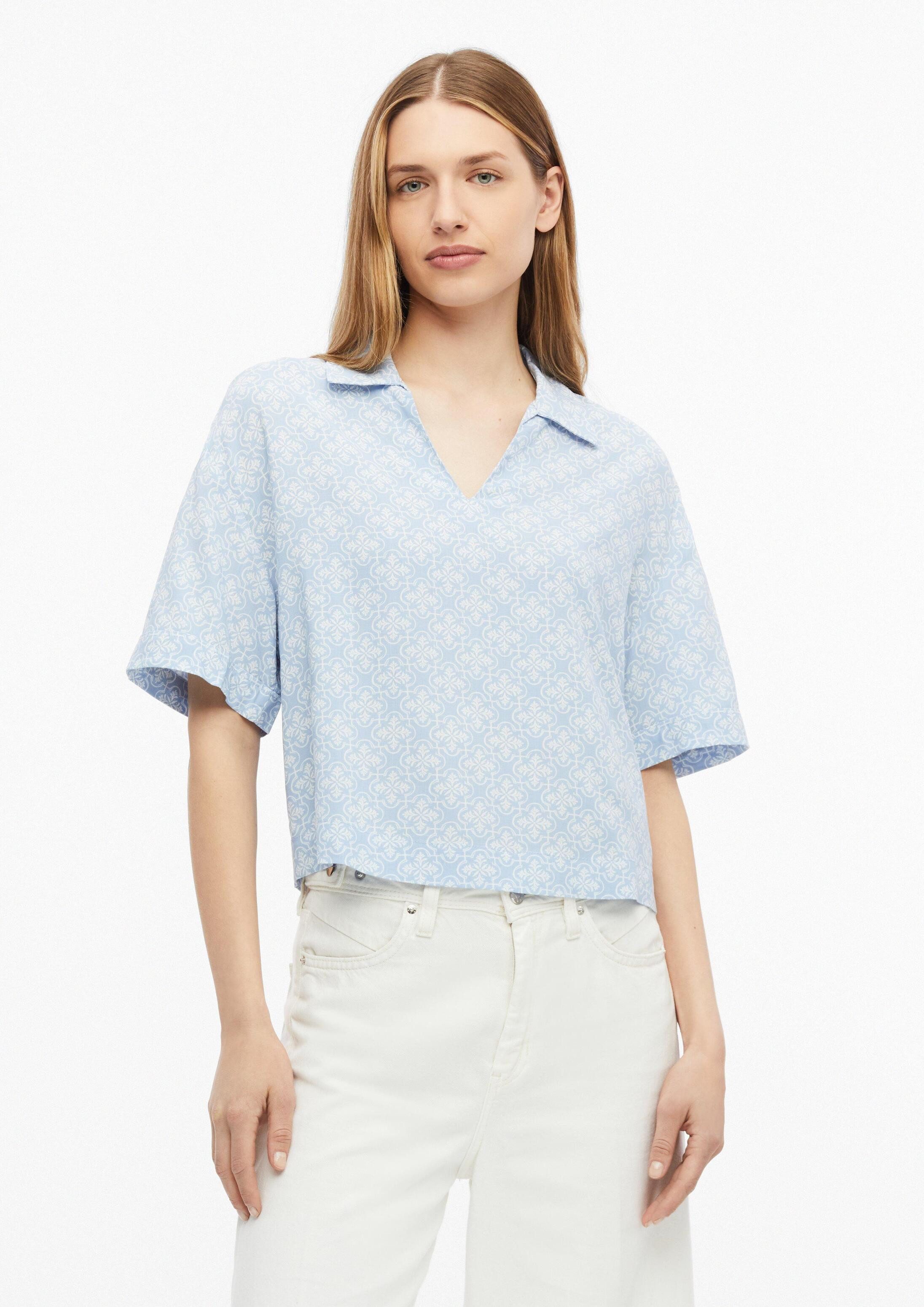 s.Oliver Kurzarmbluse Bluse Viskosebluse im Boxy Fit