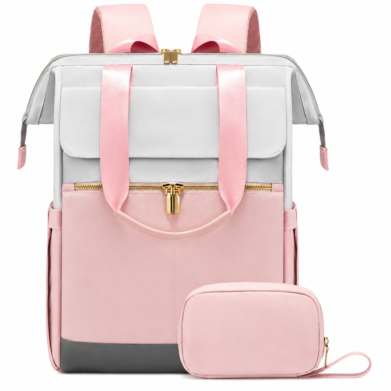 ibettertec Laptoprucksack Laptop Rucksack Damen & Herren 15,6 Zoll, TSA Handgepäck Rucksack (Vielseitiger Laptop-Rucksack mit großem Stauraum, Kofferband, Diebstahlschutz & Organizer-Tasche), für Arbeit und Reisen