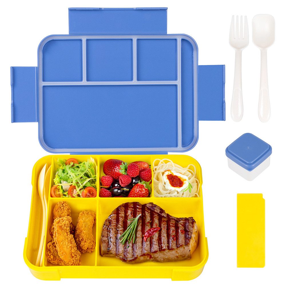 TUWENA Lunchbox Brotdose Kinder mit Fächern, 1330ml auslaufsichere Lunchbox, Snackbox