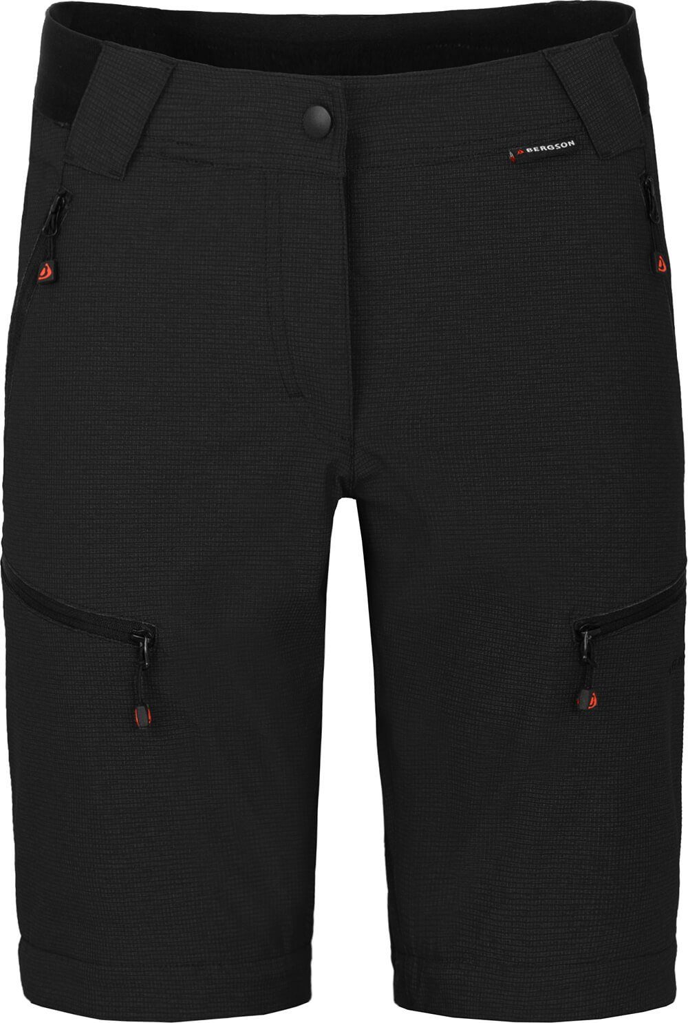 Bergson Outdoorhose PORI Zipp-Off Damen Wanderhose, robust, elastisch, Kurzgrößen, schwarz