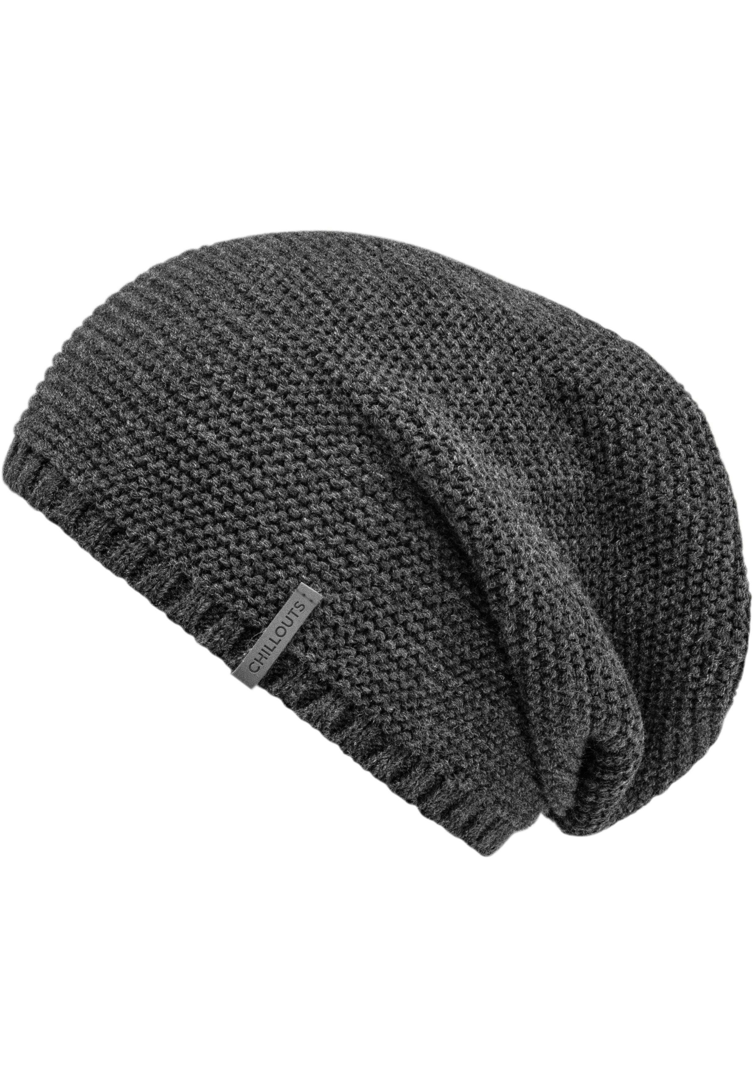 chillouts Beanie gefüttert melange im Strickmütze grey Hat Oversize-Look, meliert, dark Keith