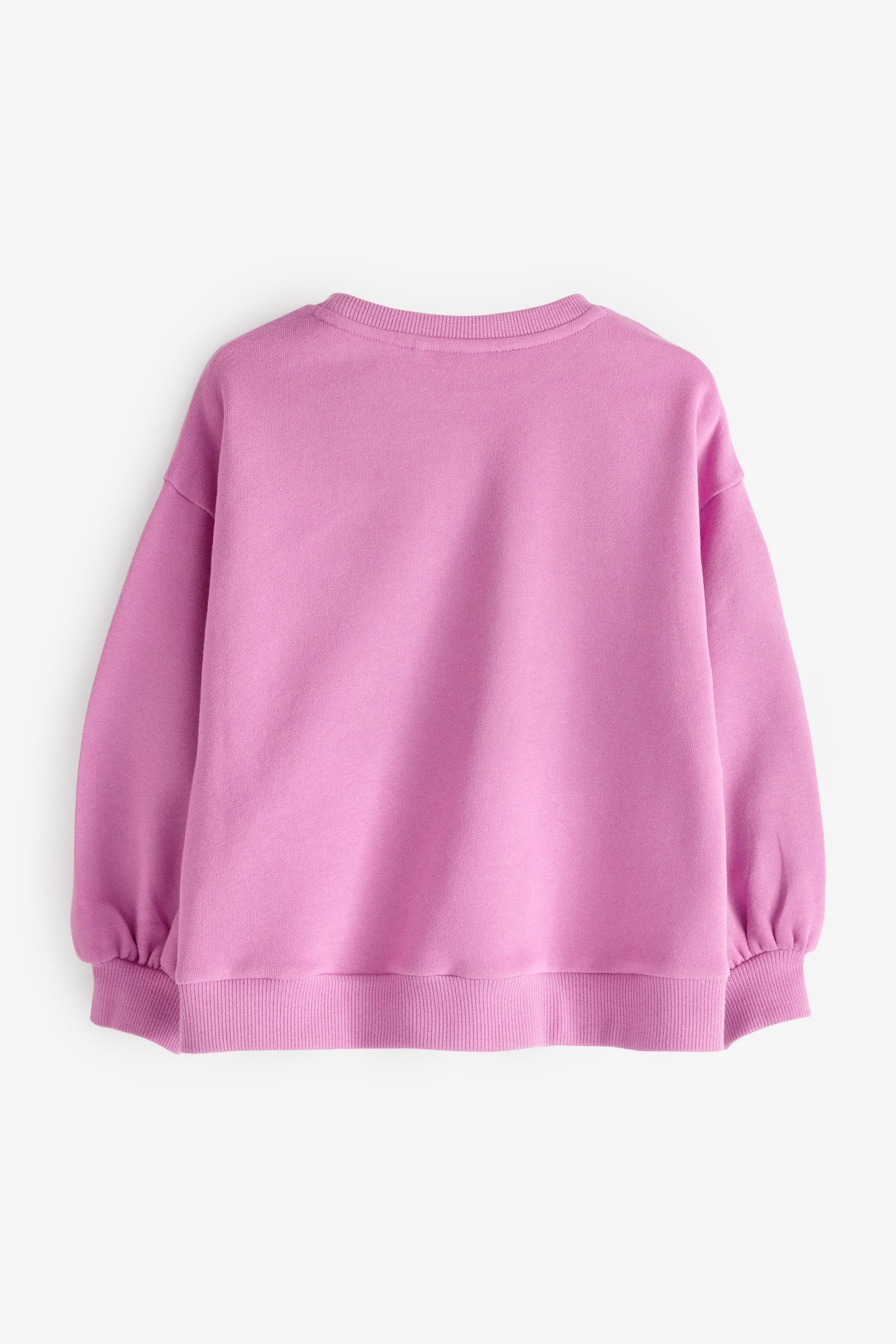 Next Sweatshirt Sweatshirt Pink (1-tlg) Rundhalsausschnitt Star Sequin mit