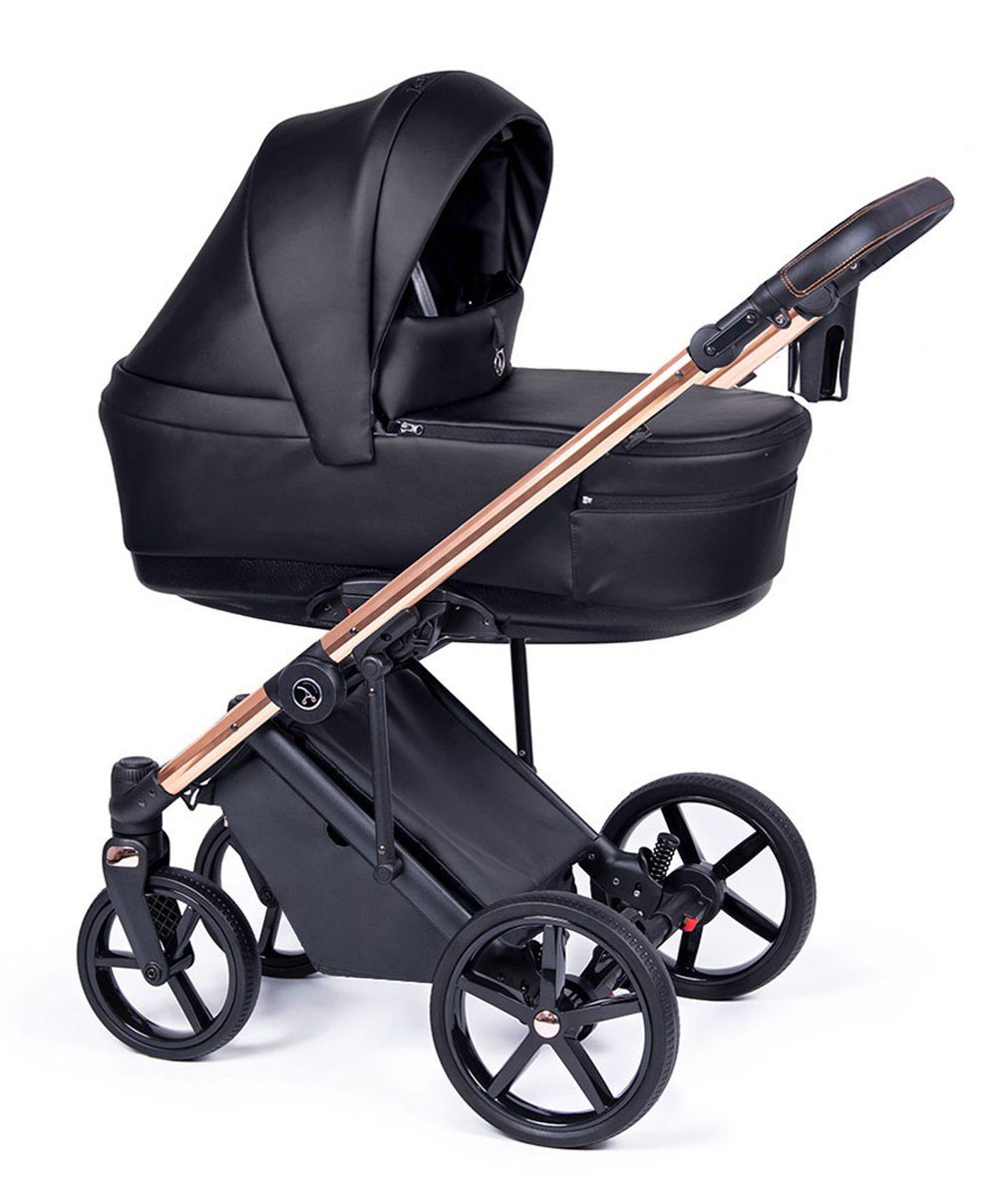 gold Eco in 14 in babies-on-wheels Kinderwagen-Set = Gestell 1 2 21 Schwarz Kombi-Kinderwagen - Fado - Designs Teile