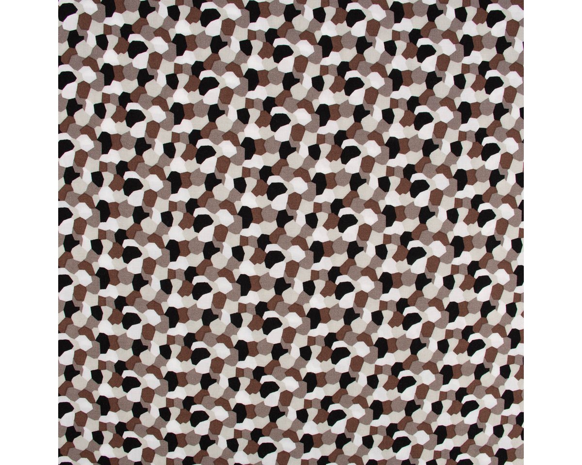 Thumbnail - SCHÖNER LEBEN. Stoff Bekleidungsstoff leichte Viskose grafische Punkte Kreise braun beige