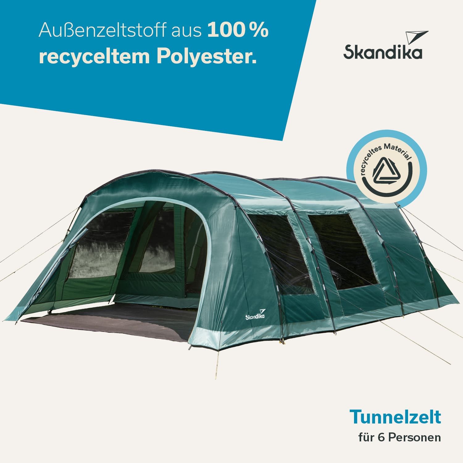 Skandika Tunnelzelt Kaupanga Familienzelt mit eingenähtem günstig online kaufen