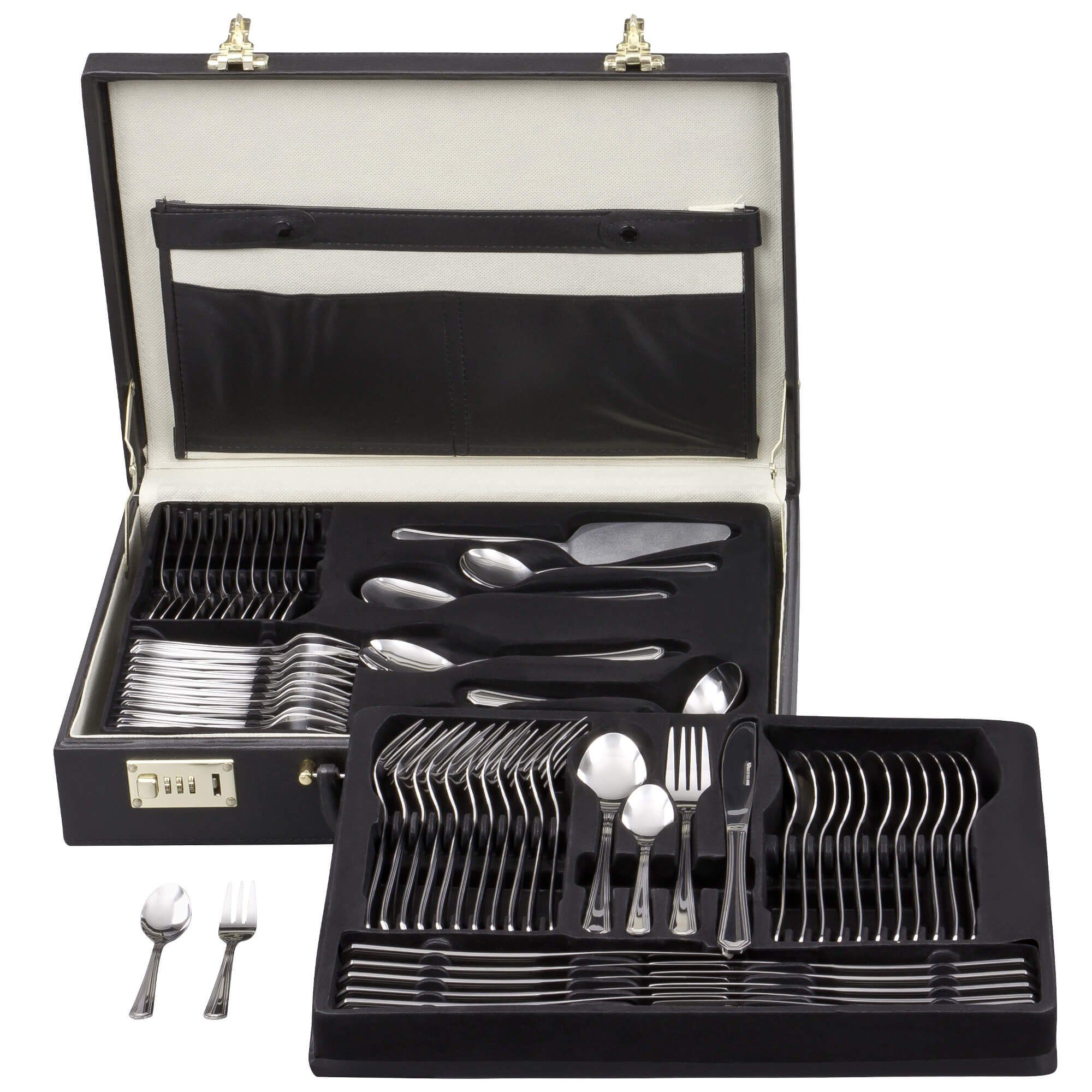 Besteck-Set GRÄWE Tafelbesteck 68-tlg., inkl. Koffer, für 12 Personen, Serie Madri