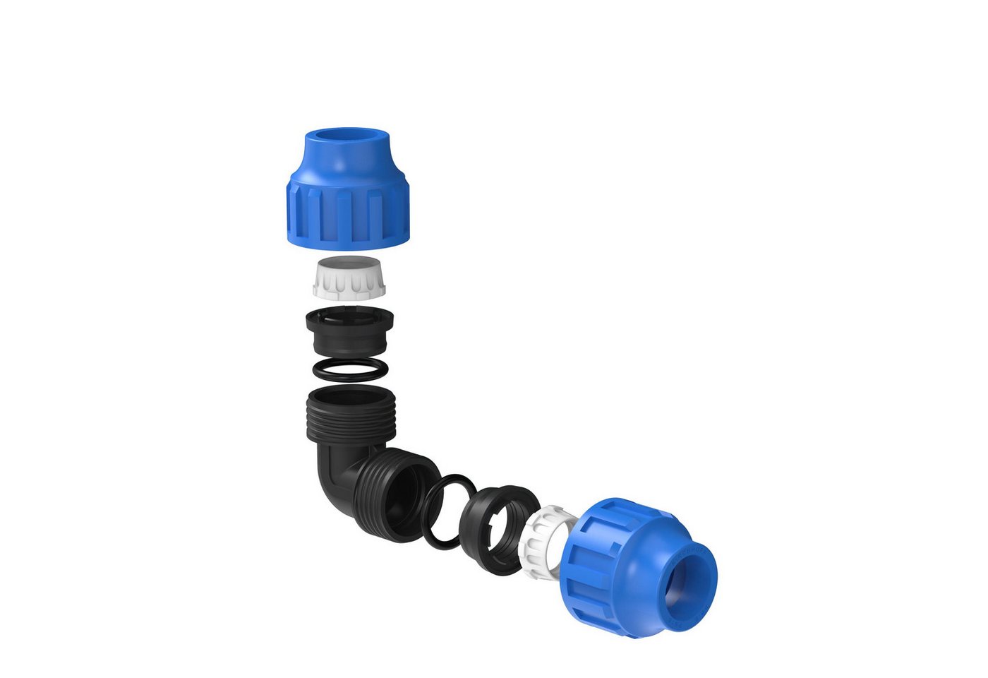 Thumbnail - Kirchhoff Schlauchverbinder PE Rohr Verschraubung, PE Fitting, Kupplung, Klemmverbinder, DVGW, PE Rohr Verschraubung, PE...