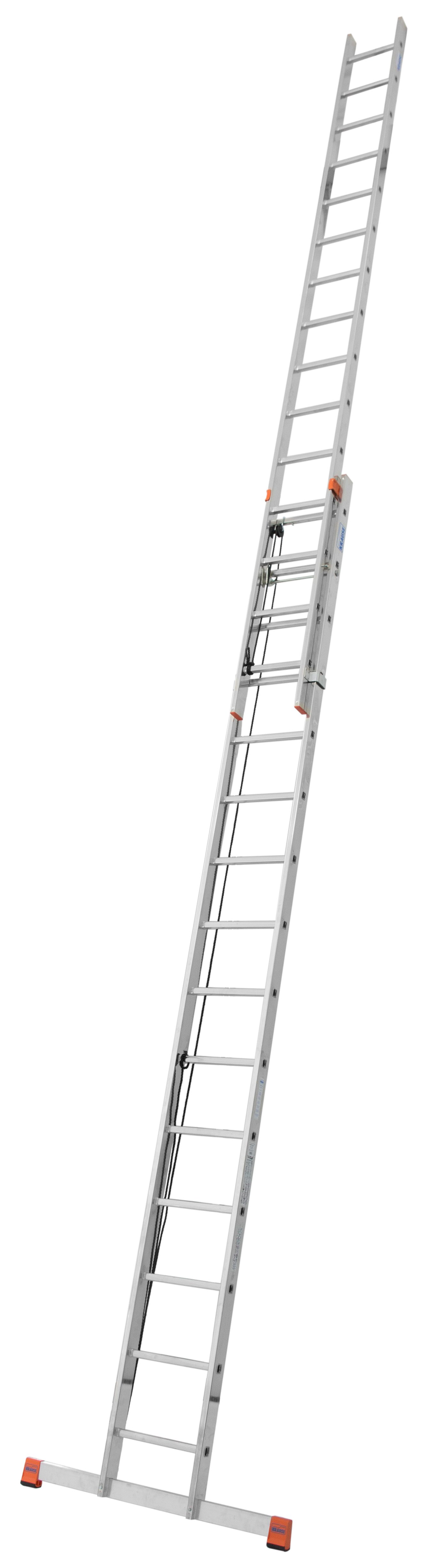 KRAUSE Schiebeleiter Seilzugleiter Robilo, Alu, 2x15 Sprossen, Arbeitshöhe ca. 832 cm